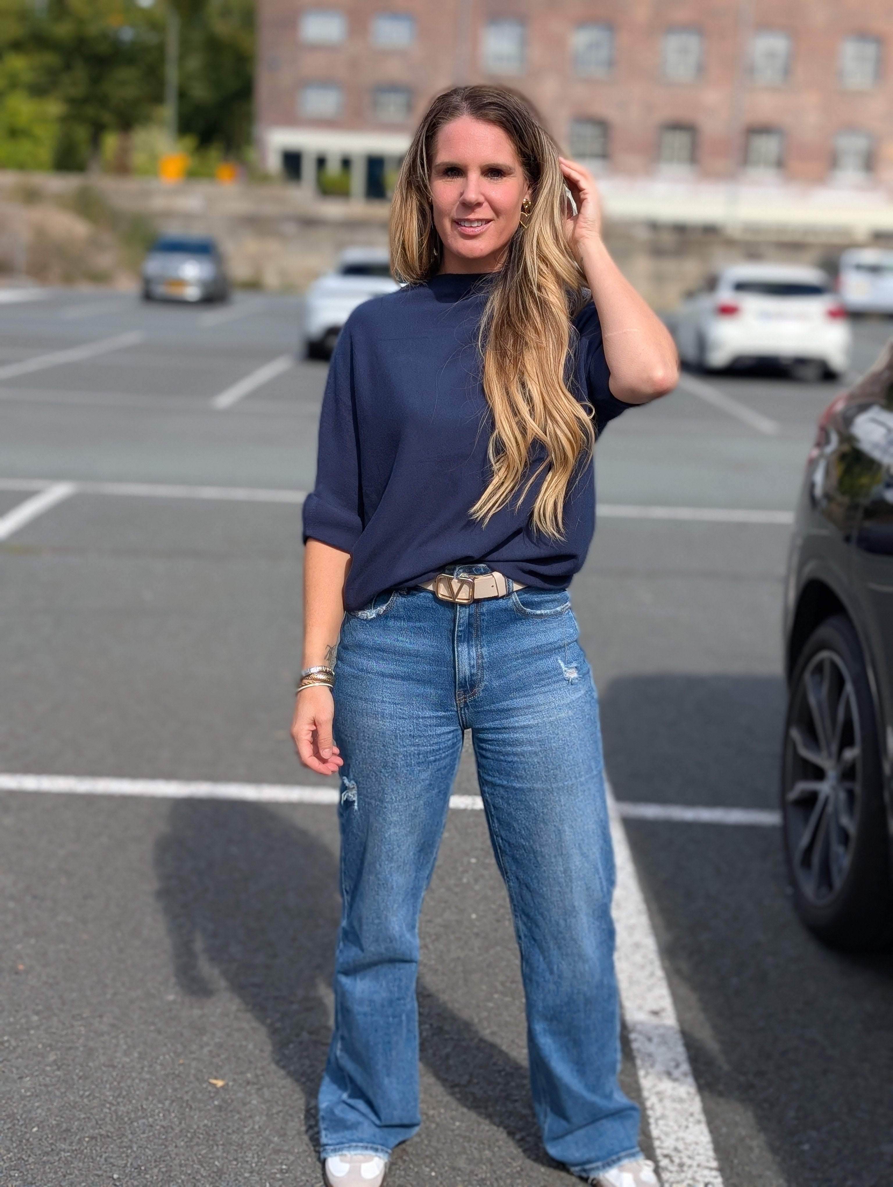 Basic Nina trui blauw