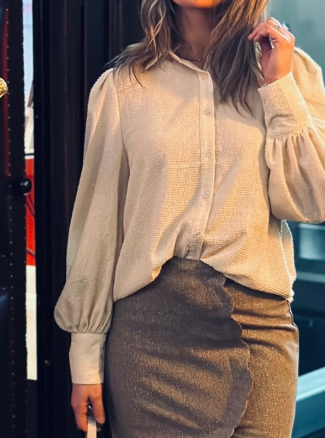 Shimmer Blouse Ecru