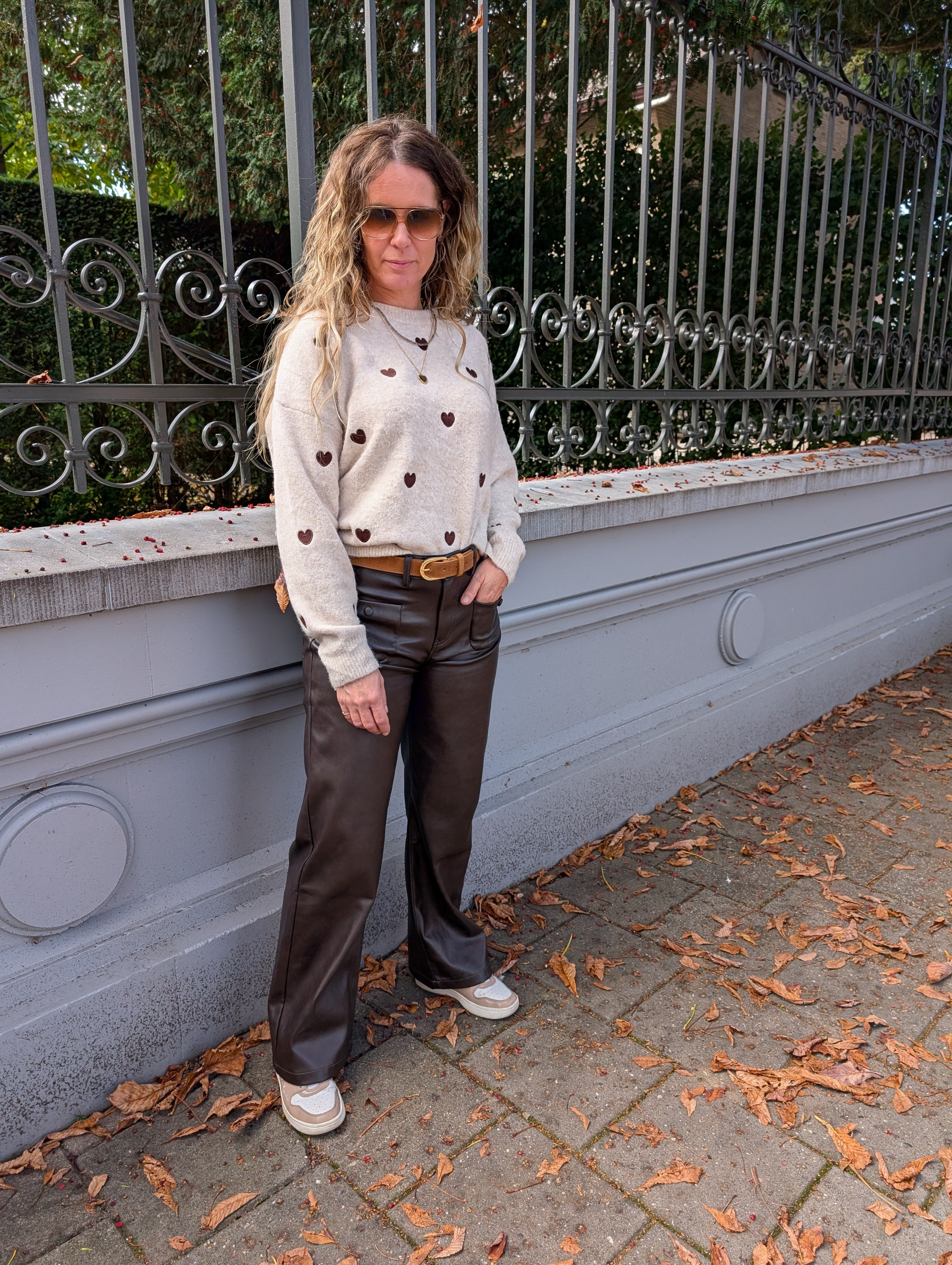 Vegan Leren broek donker bruin