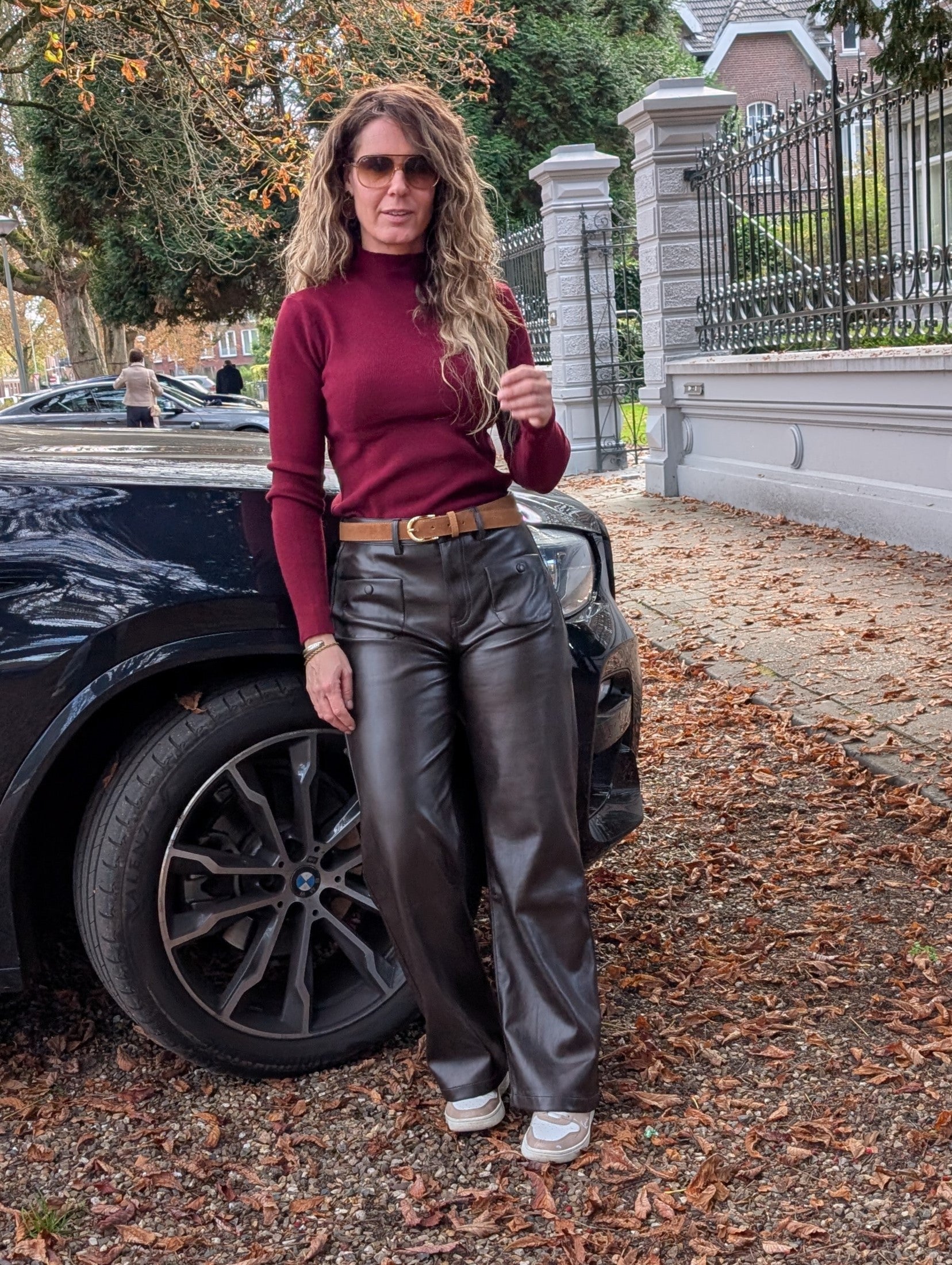 Basic turtle nek trui bordeaux