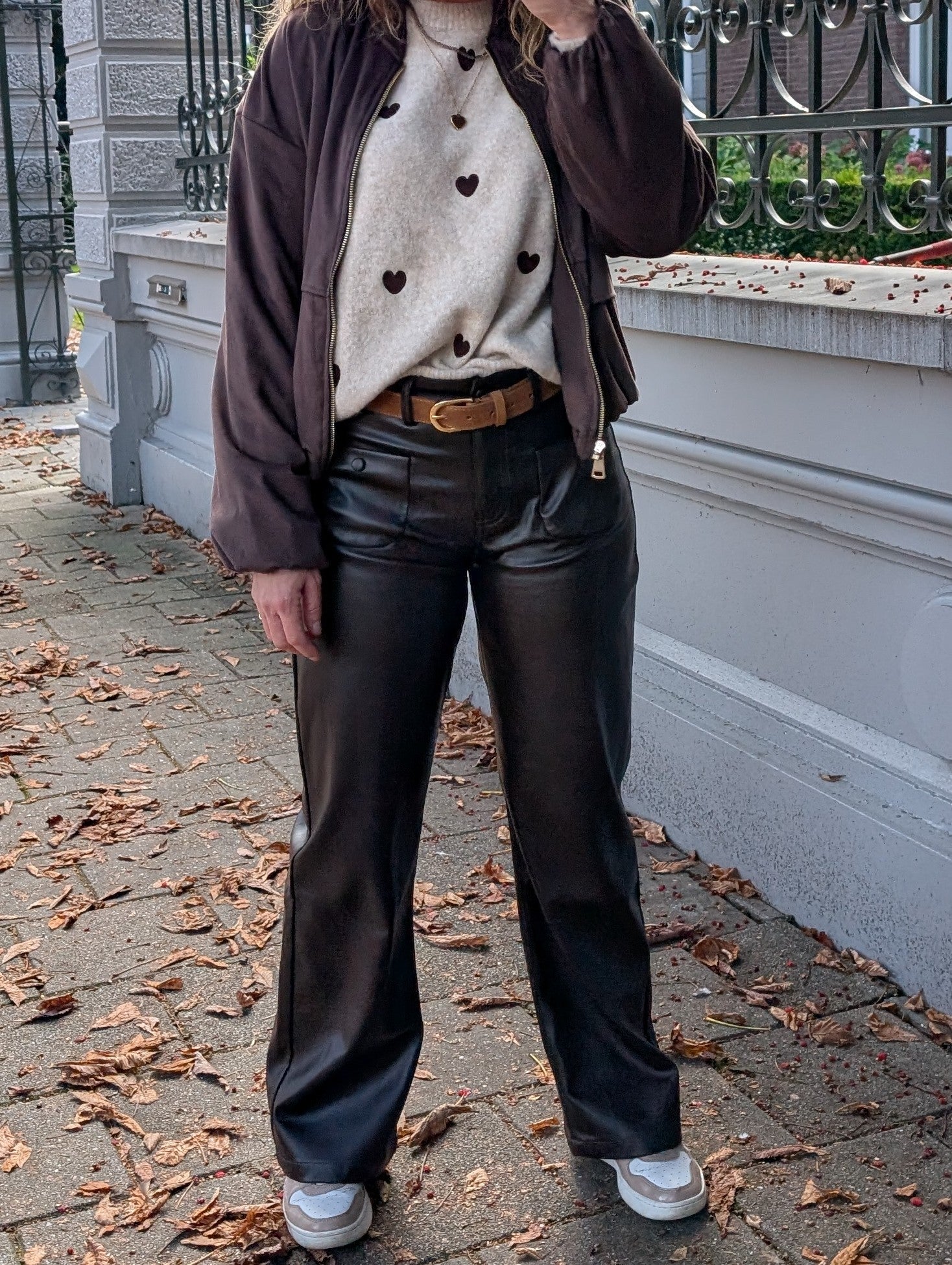 Vegan Leren broek donker bruin