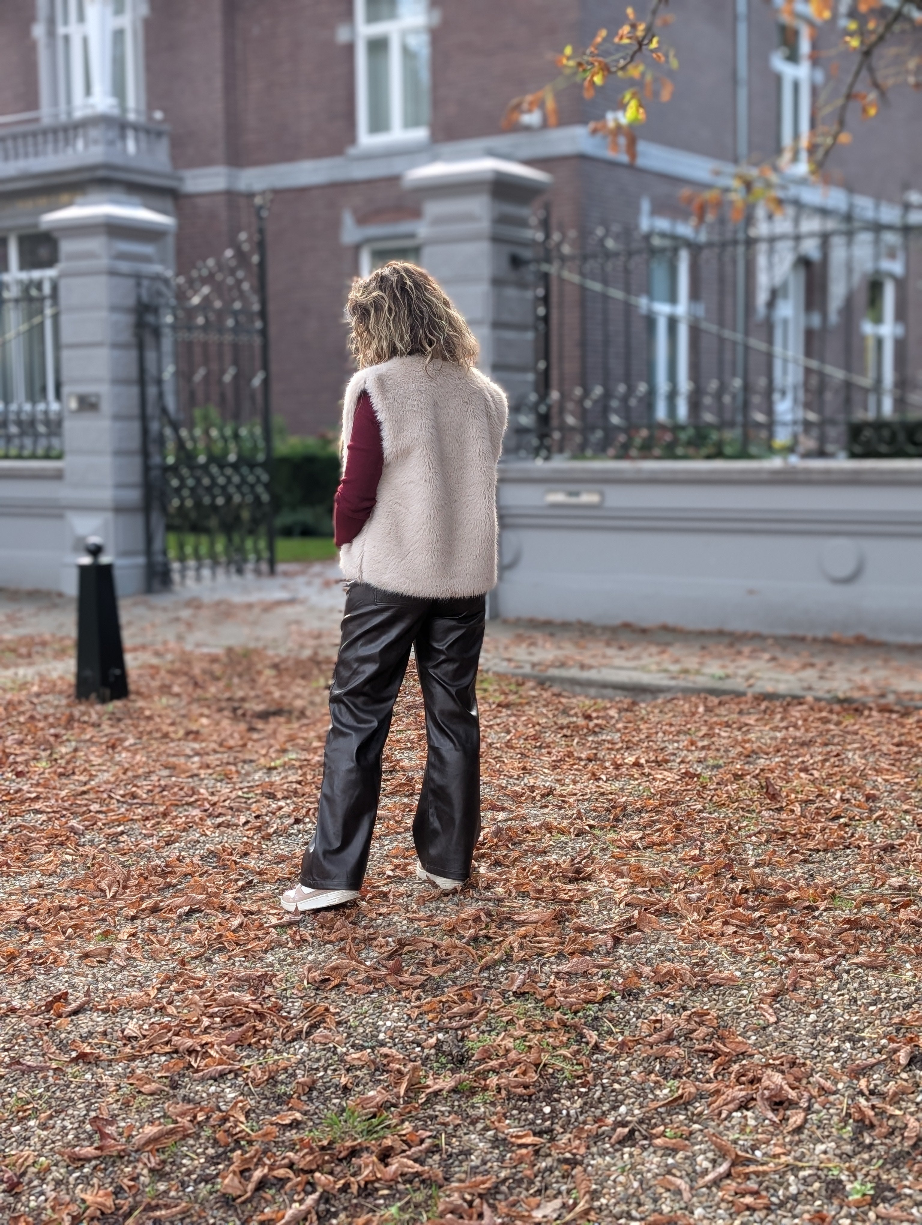Vegan Leren broek donker bruin