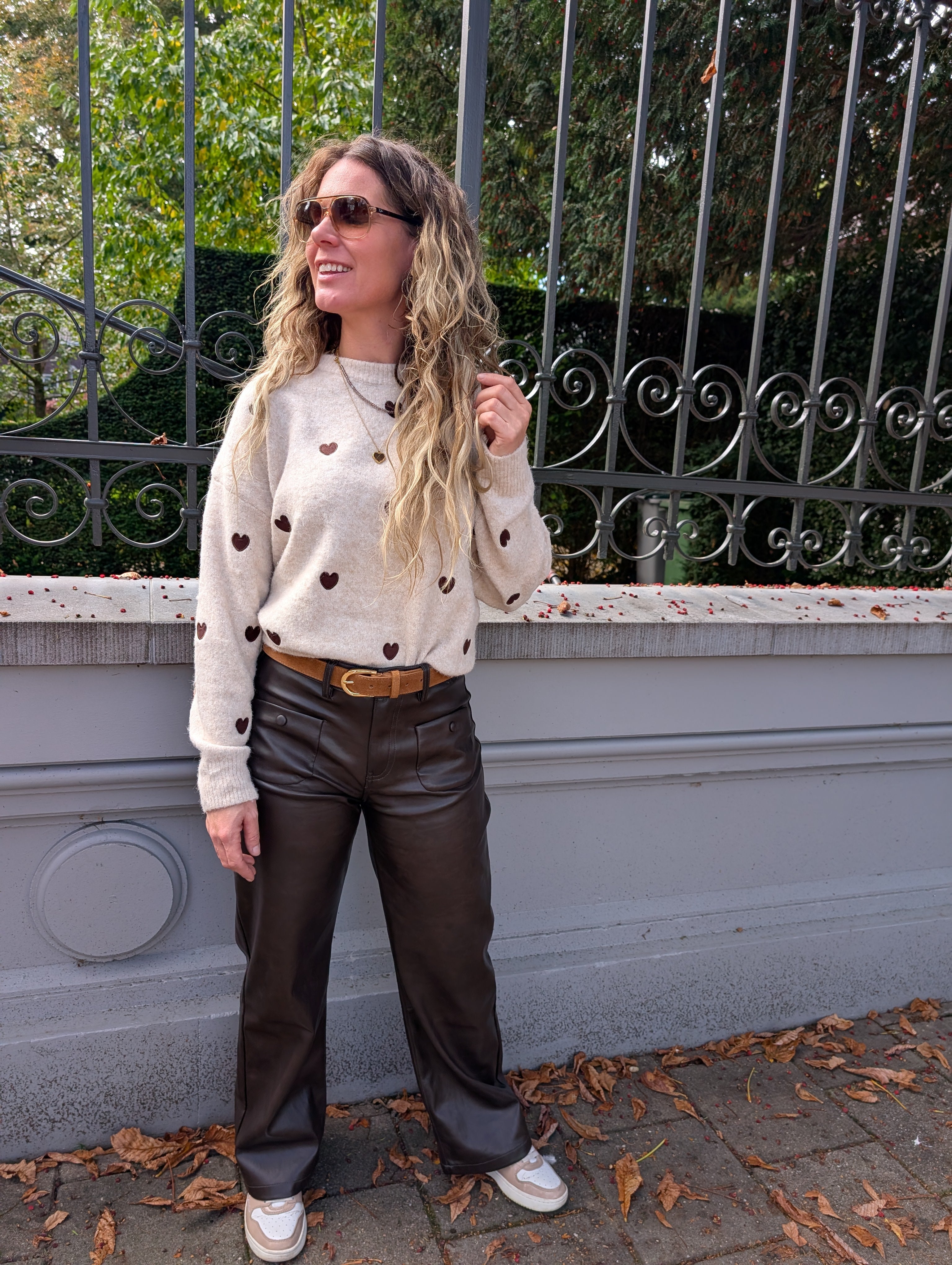 Vegan Leren broek donker bruin
