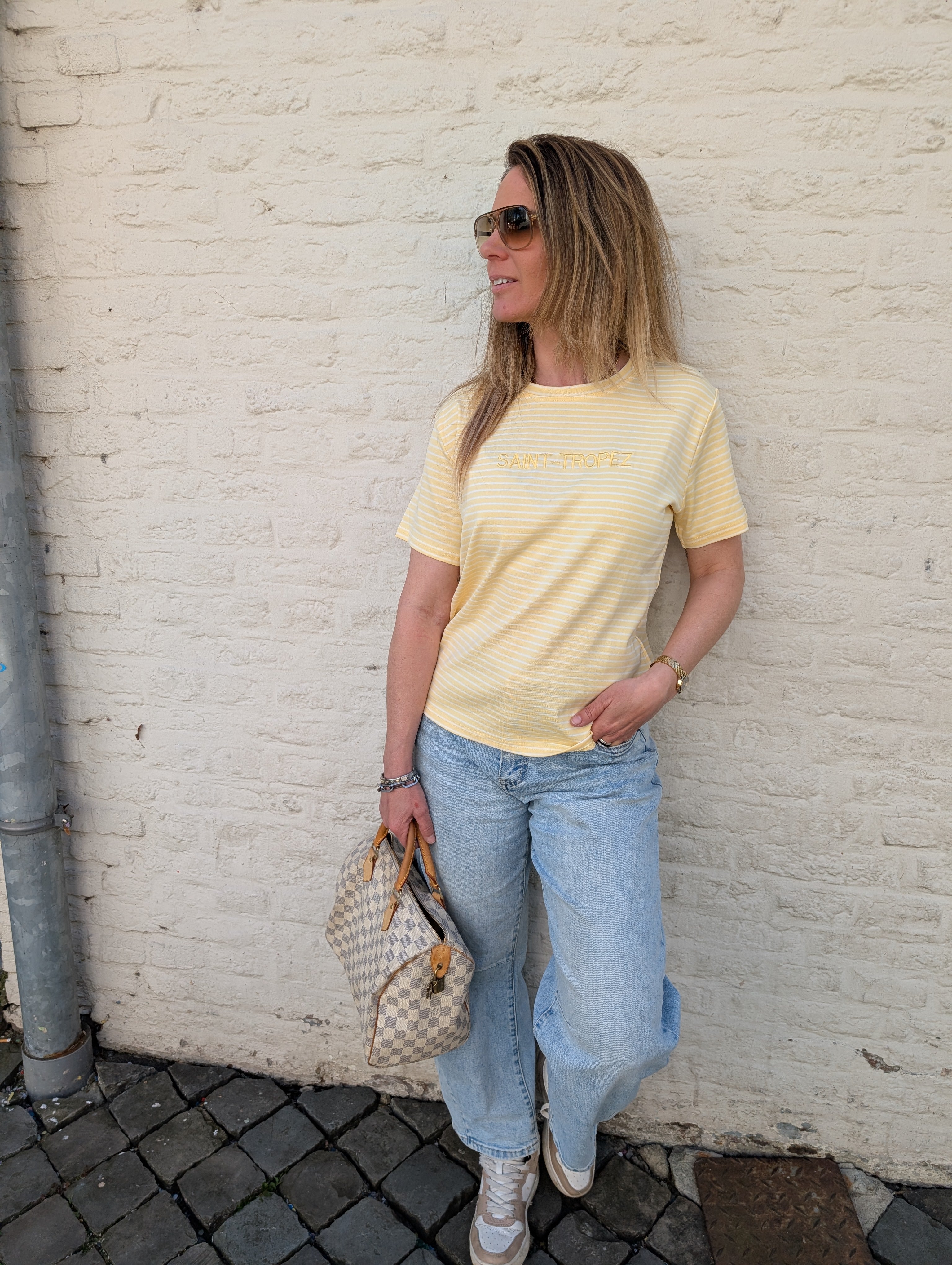Gestreept shirt met "Saint-Tropez" borduursel