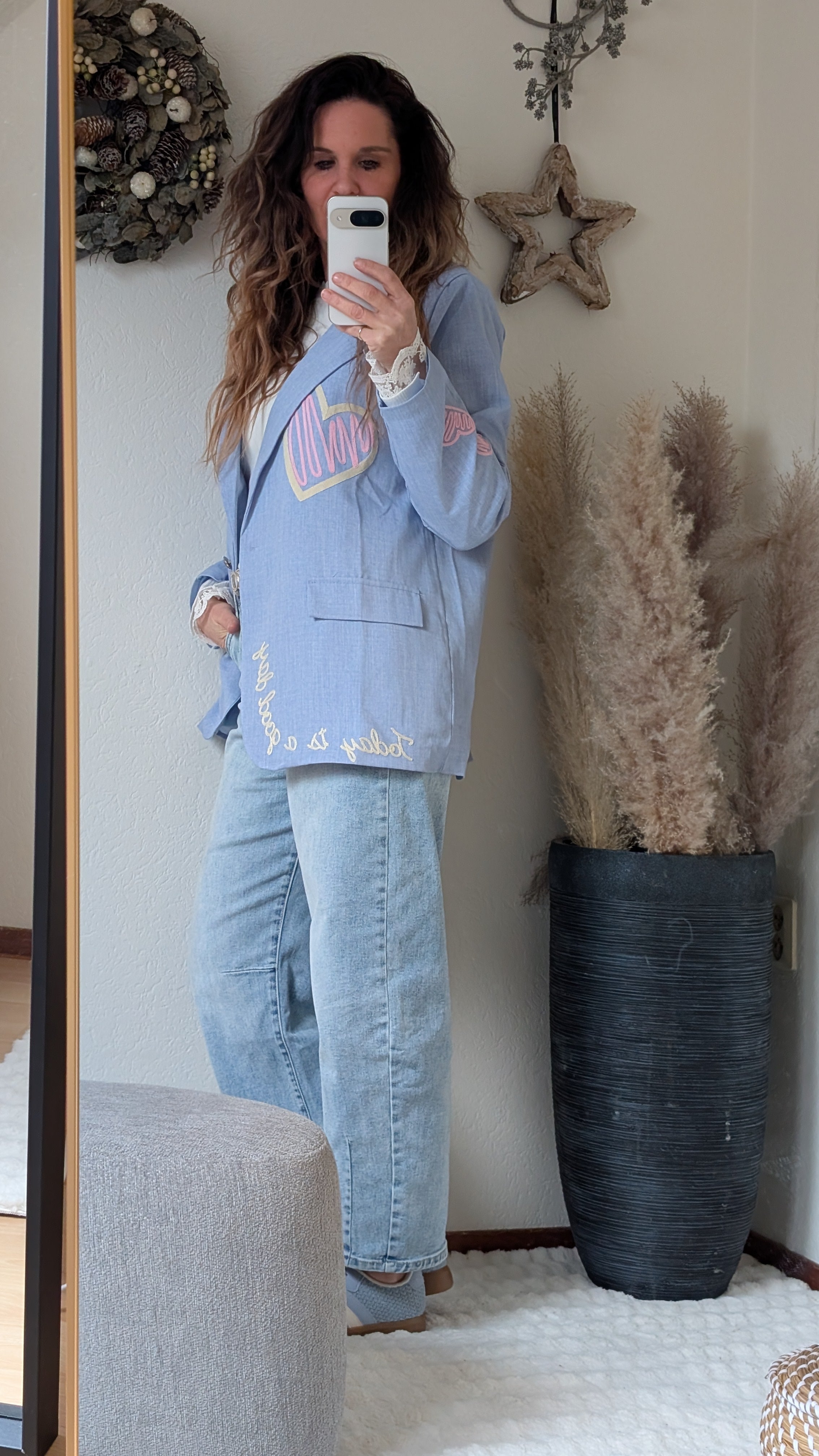 Trendy Oversized Dames Blazer met uniek hart detail