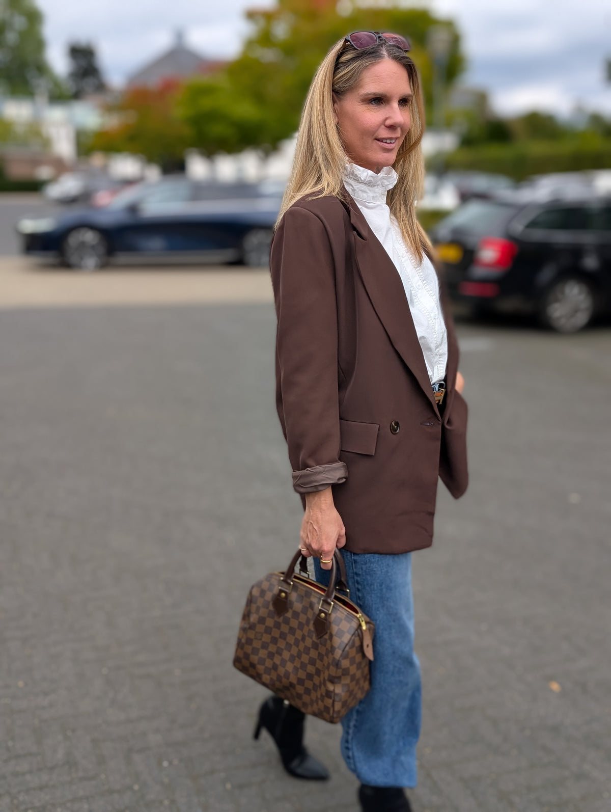 Oversized Tailored Blazer – Chocolate Brown