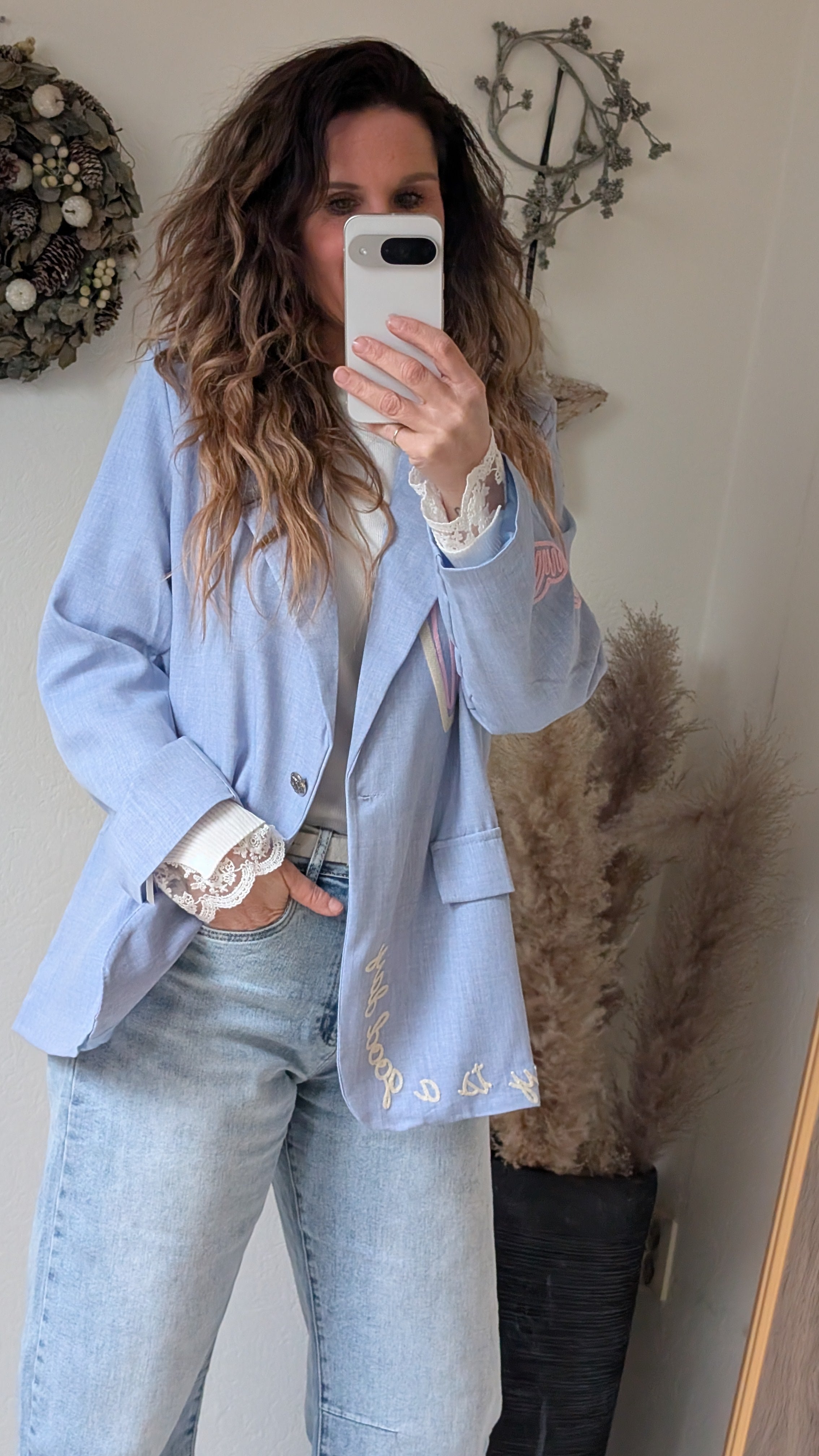 Trendy Oversized Dames Blazer met uniek hart detail