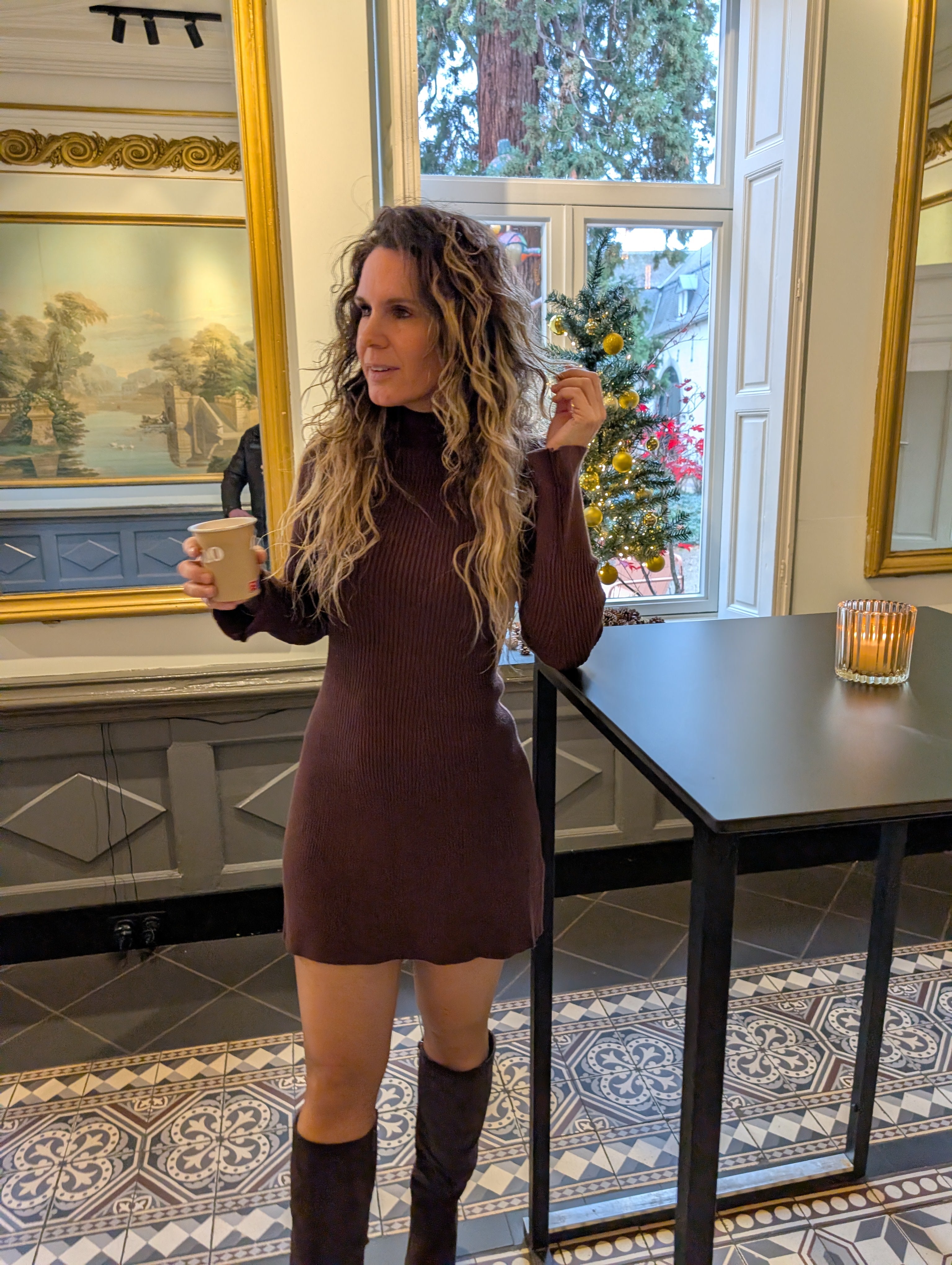 Gebreide Bruine Jurk