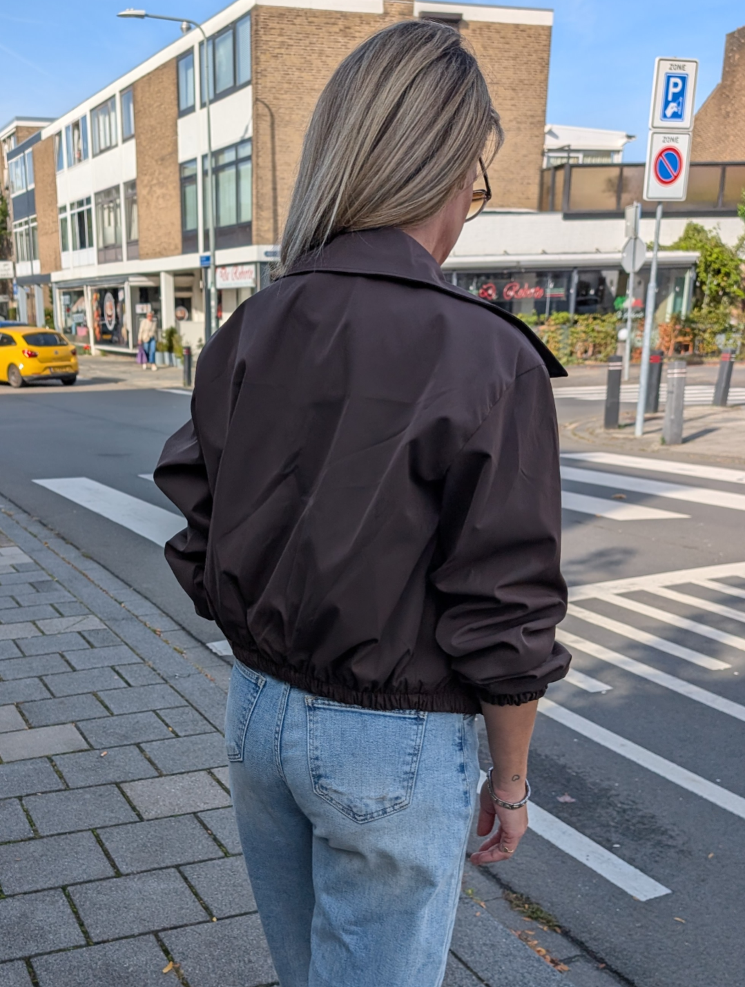 Cropped Trench Blazer Jasje – bruin
