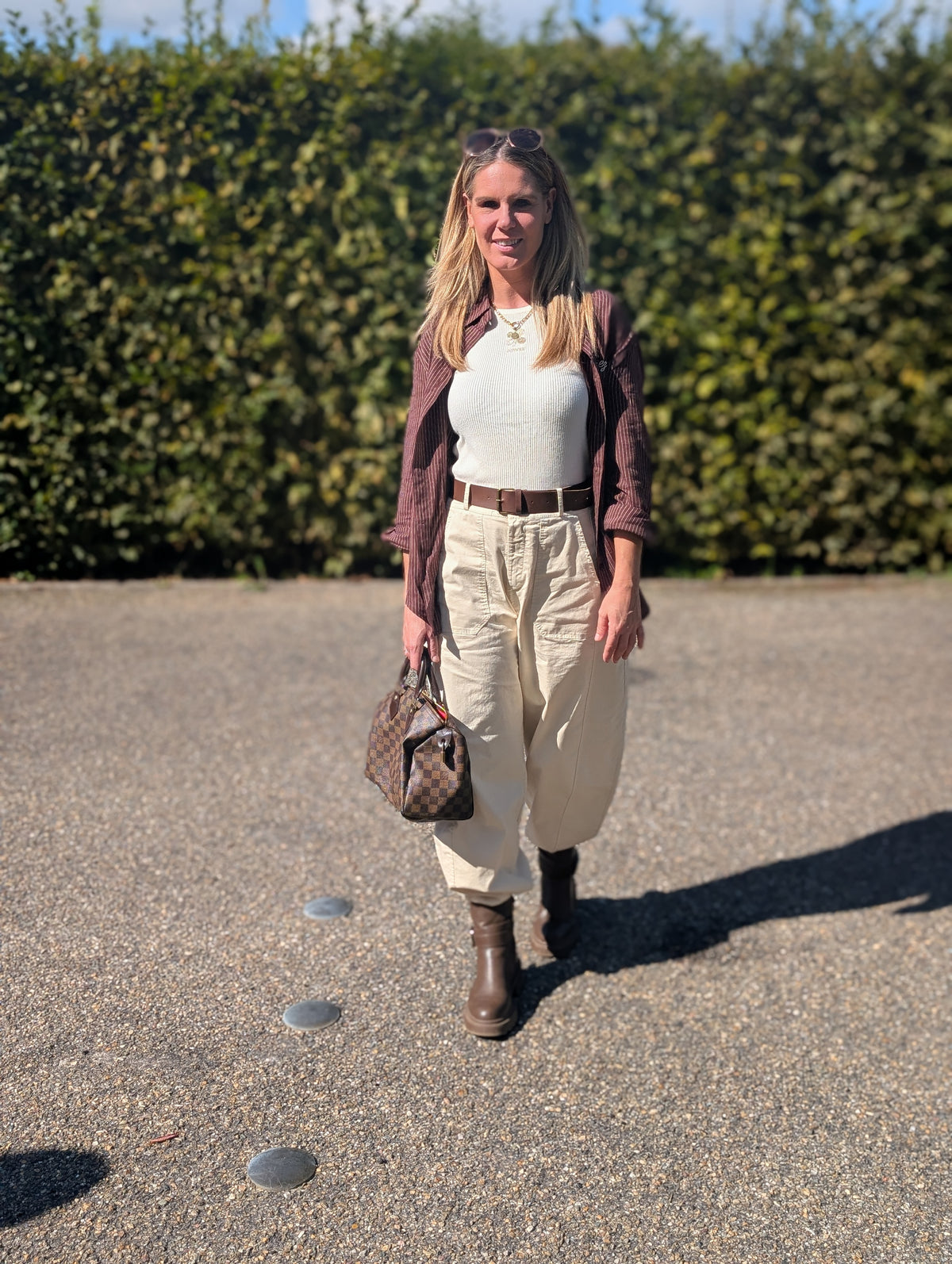 Gestreepte Blouse St. Tropez - Chocoladebruin/Wit
