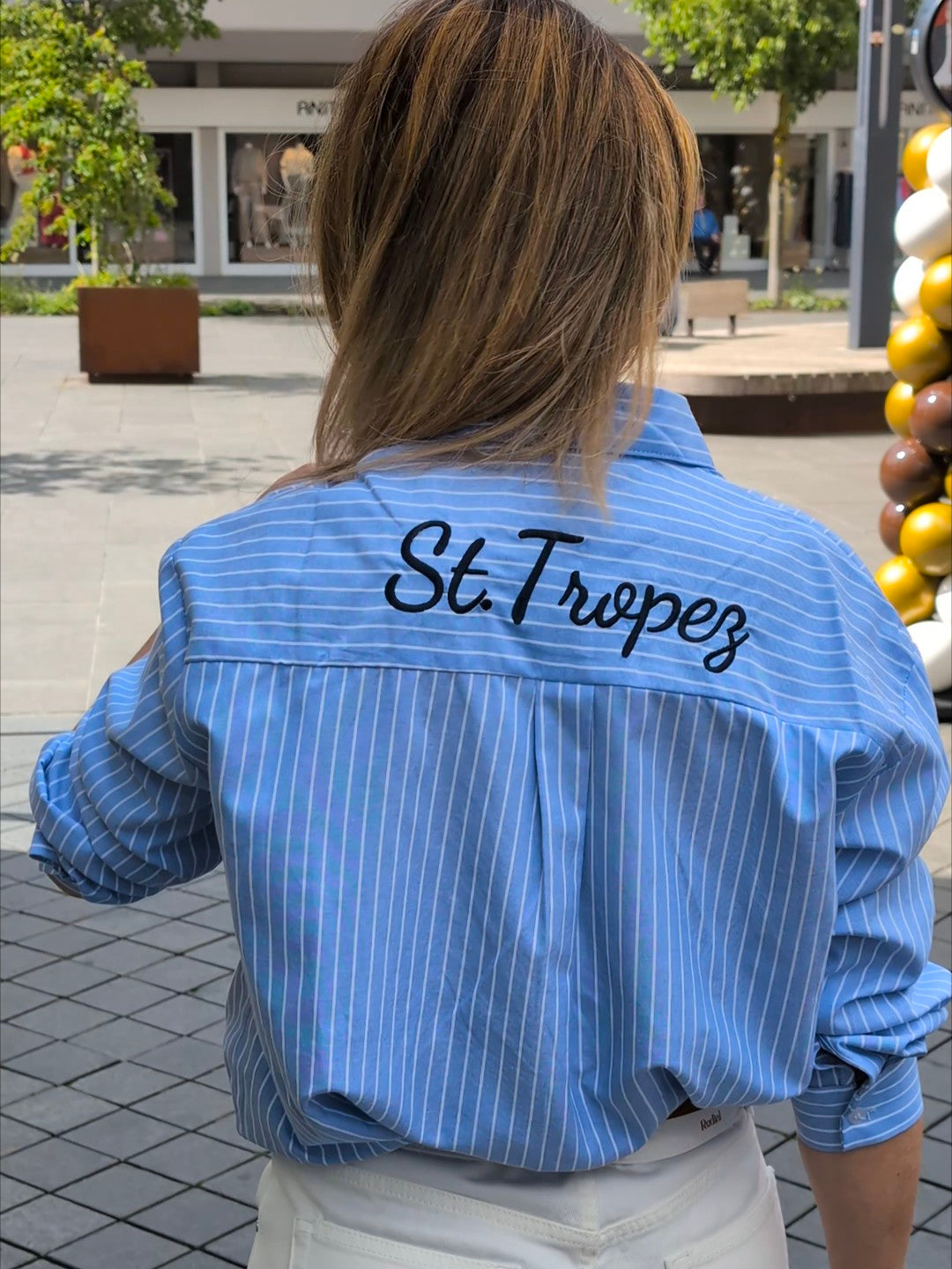 Oversized Gestreepte Blouse 'St. Tropez' – Blauw / Wit