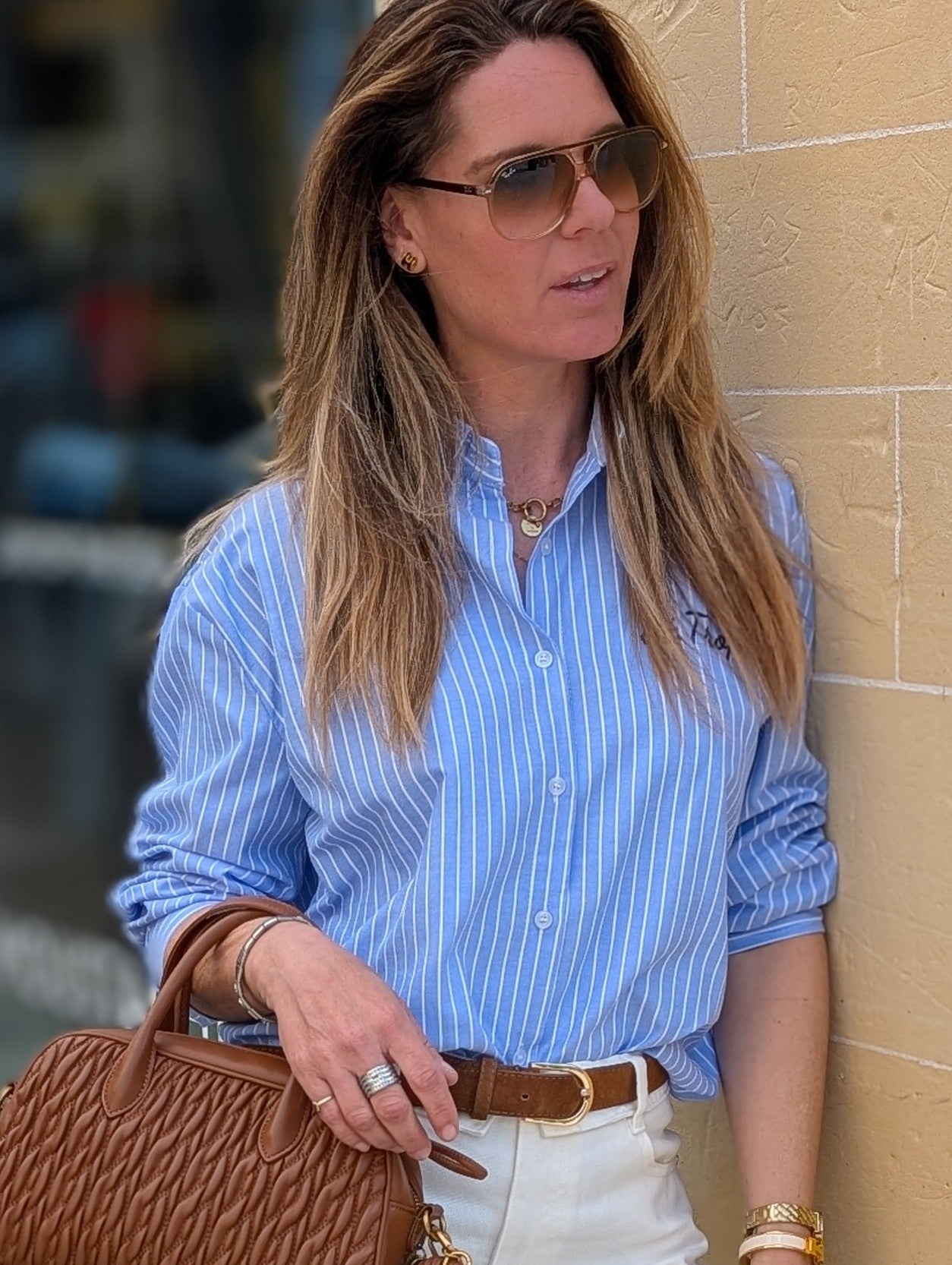 Oversized Gestreepte Blouse 'St. Tropez' – Blauw / Wit