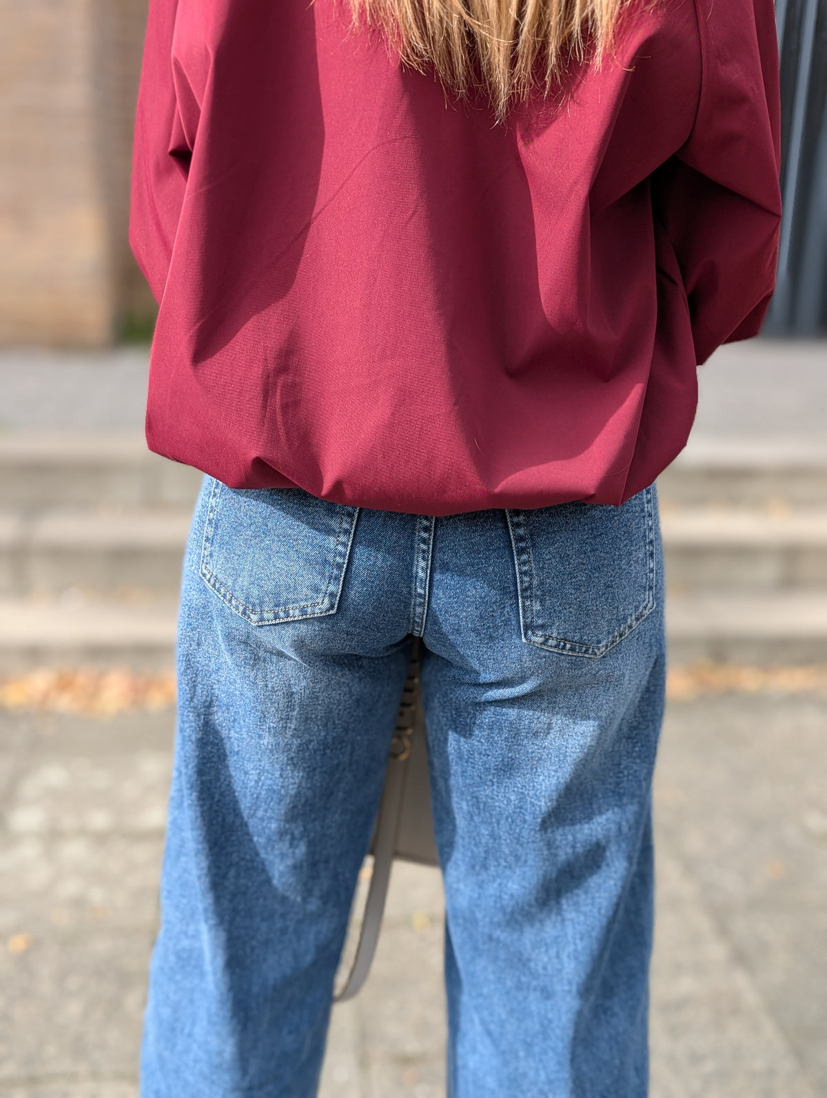 Oversized Short Sleeve Track Jacket – Burgundy