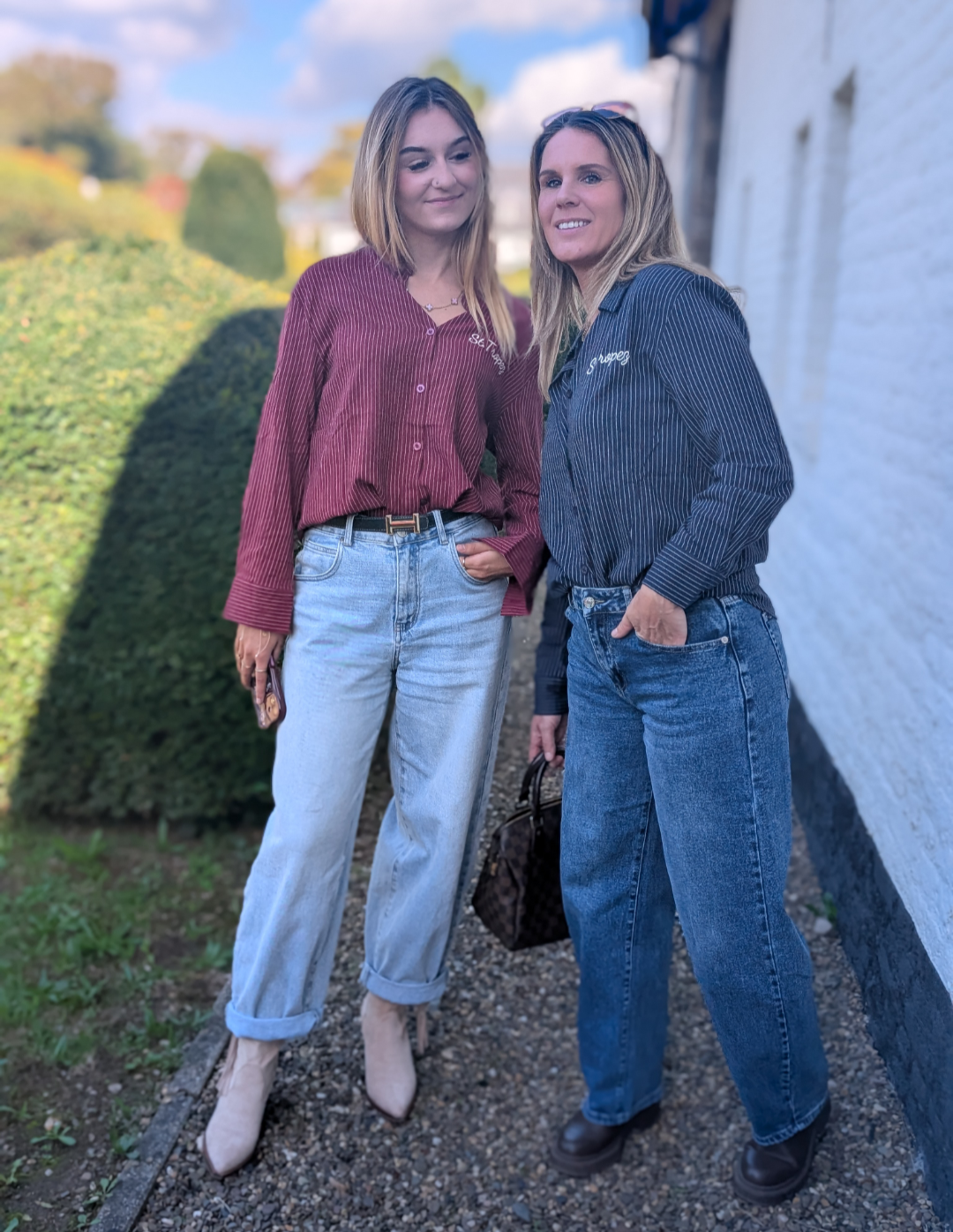 Gestreepte Blouse St. Tropez - Bordeauxrood/Wit
