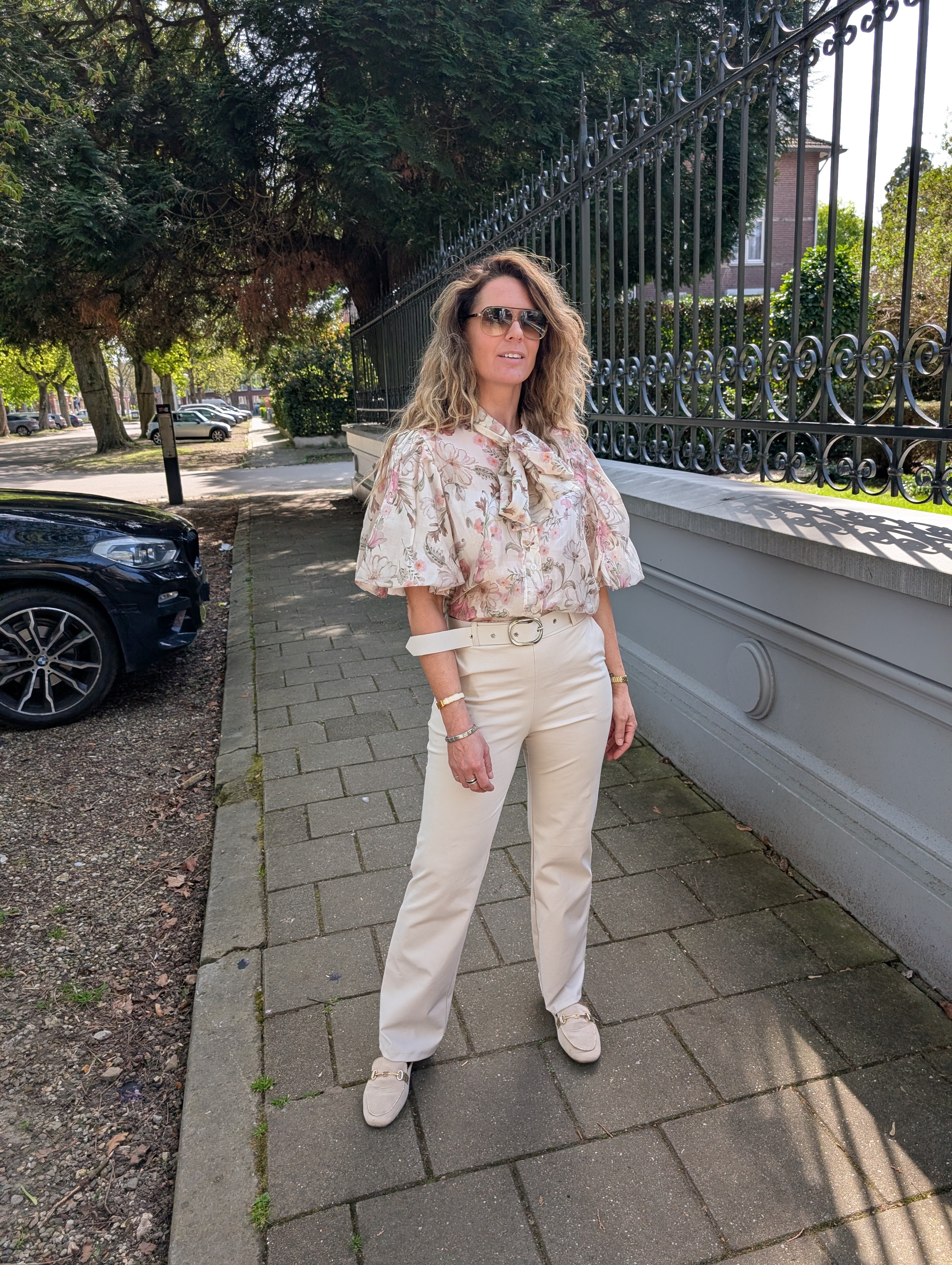 Romantic Floral Bow Blouse