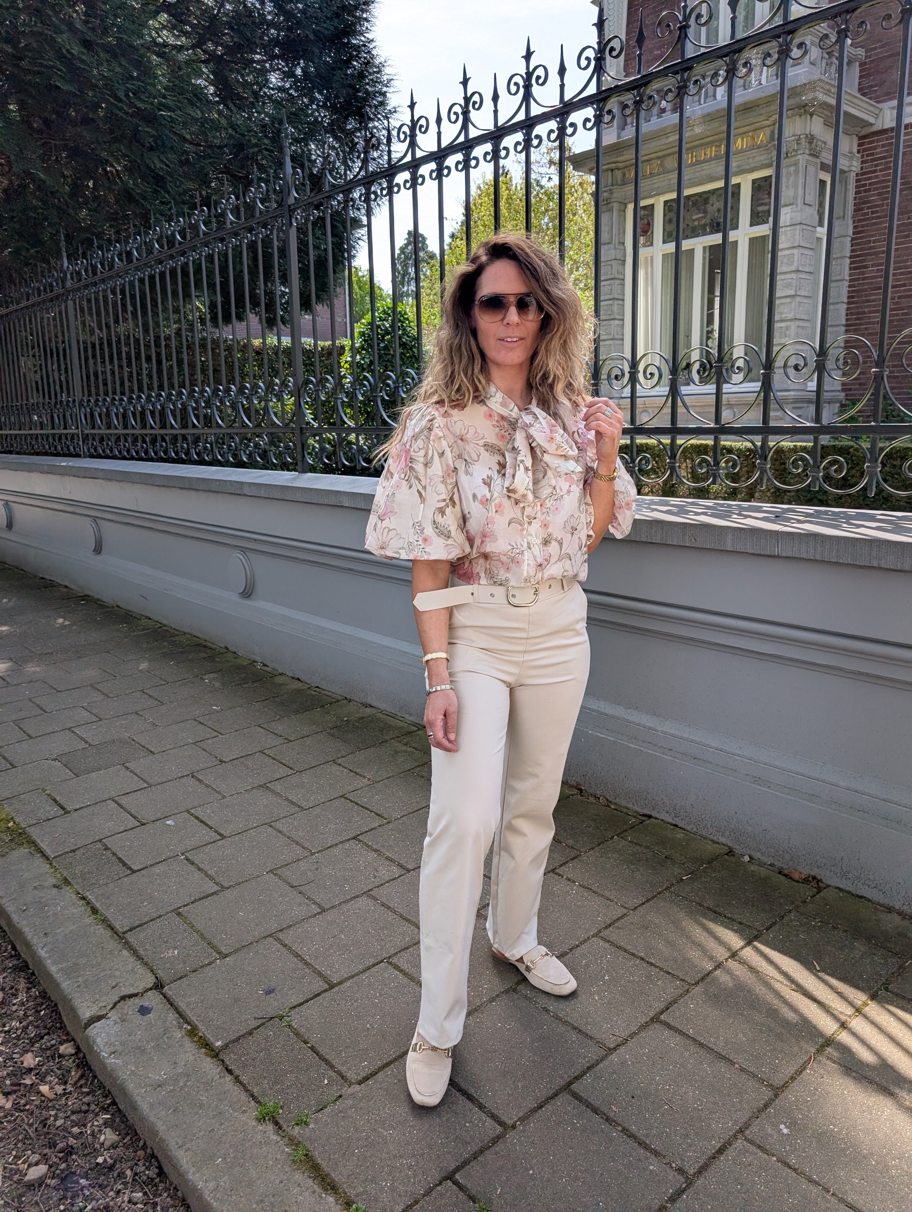 Romantic Floral Bow Blouse