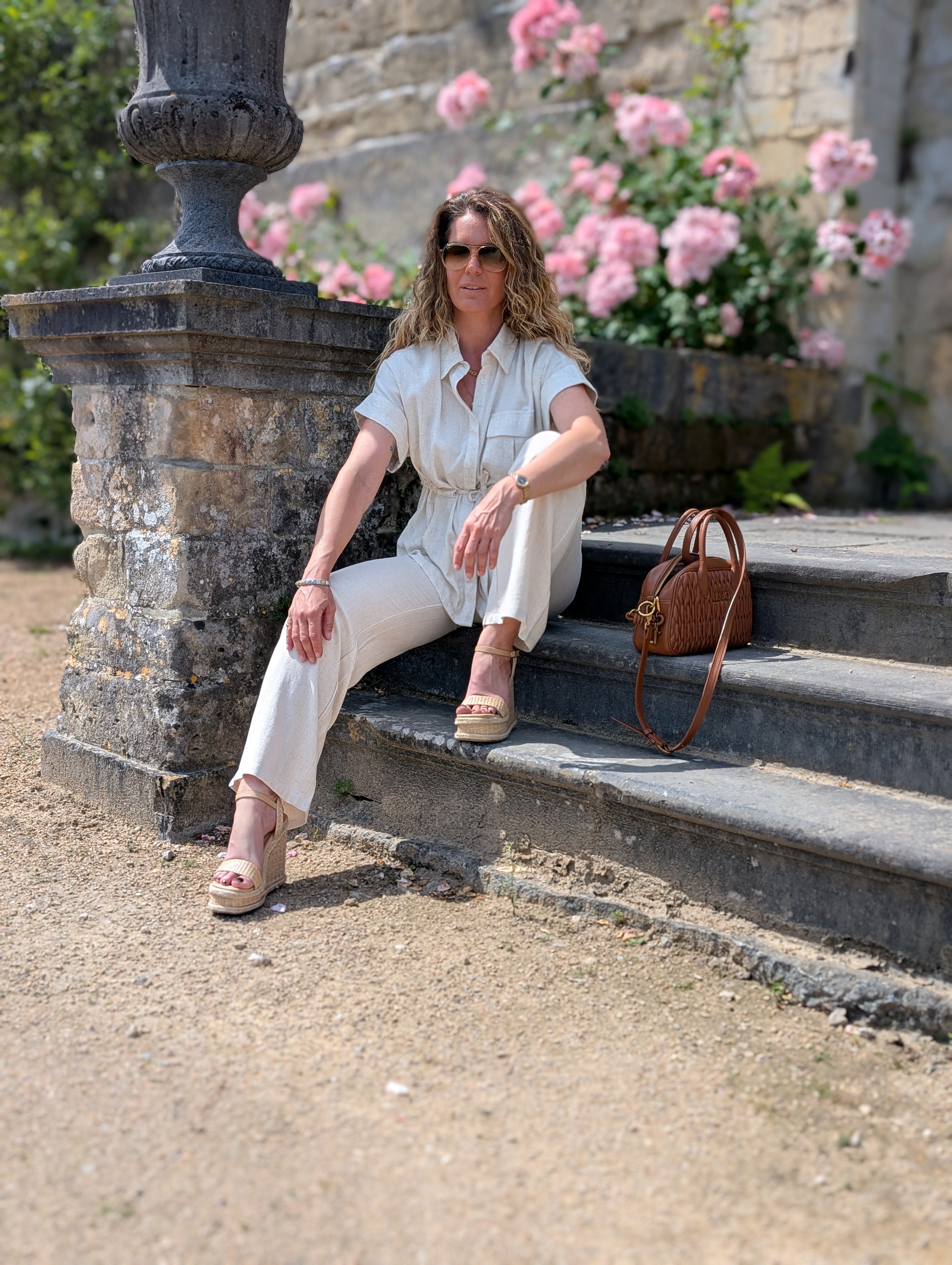 Linnen Co-Ord Set Beige