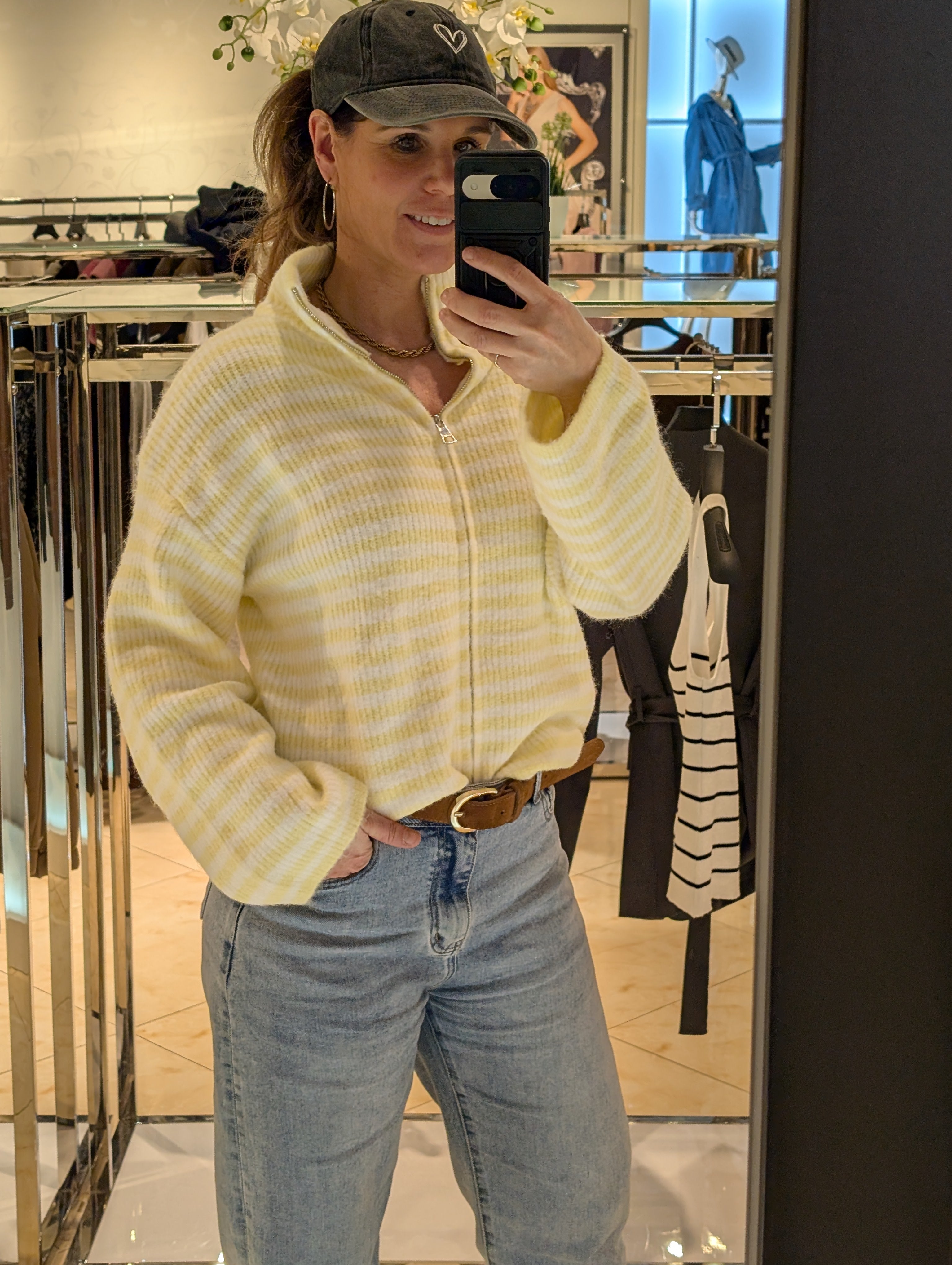 Groen Wit Gestreept Dames Vest