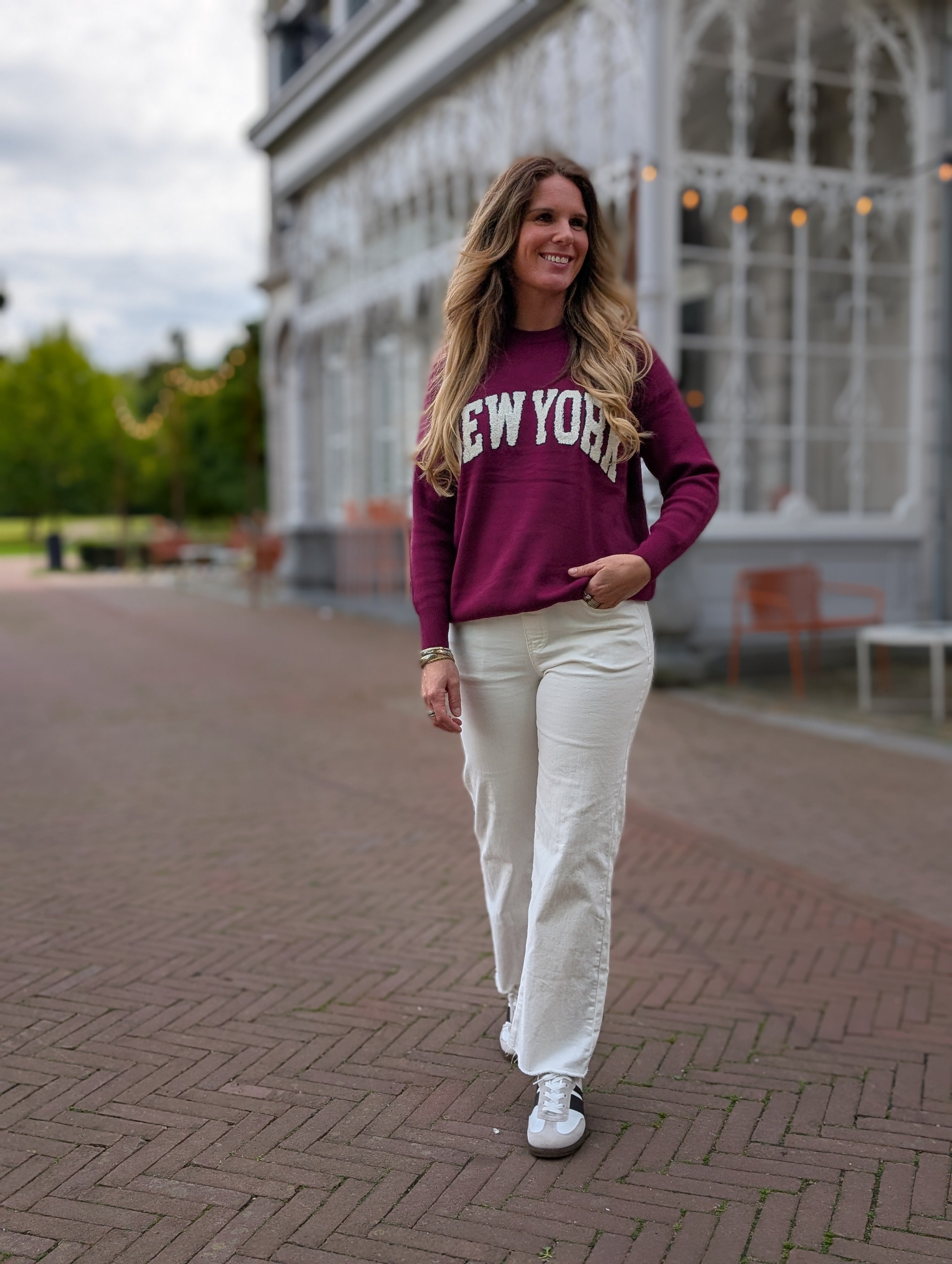 Jeans wit met koortje