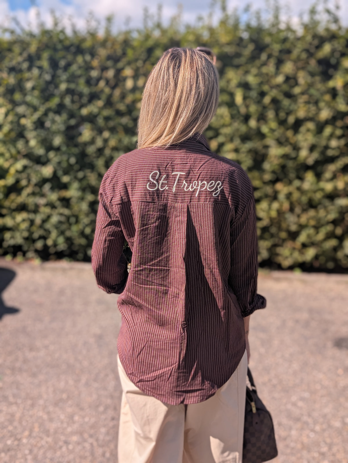 Gestreepte Blouse St. Tropez - Chocoladebruin/Wit