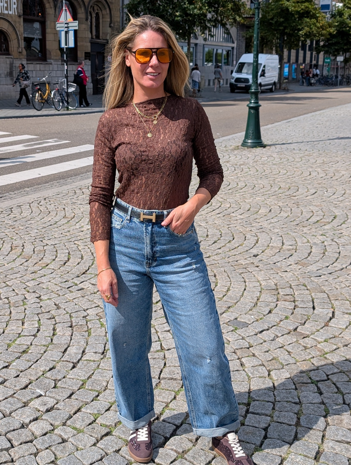 Kanten Lace Top Ecru of Choco