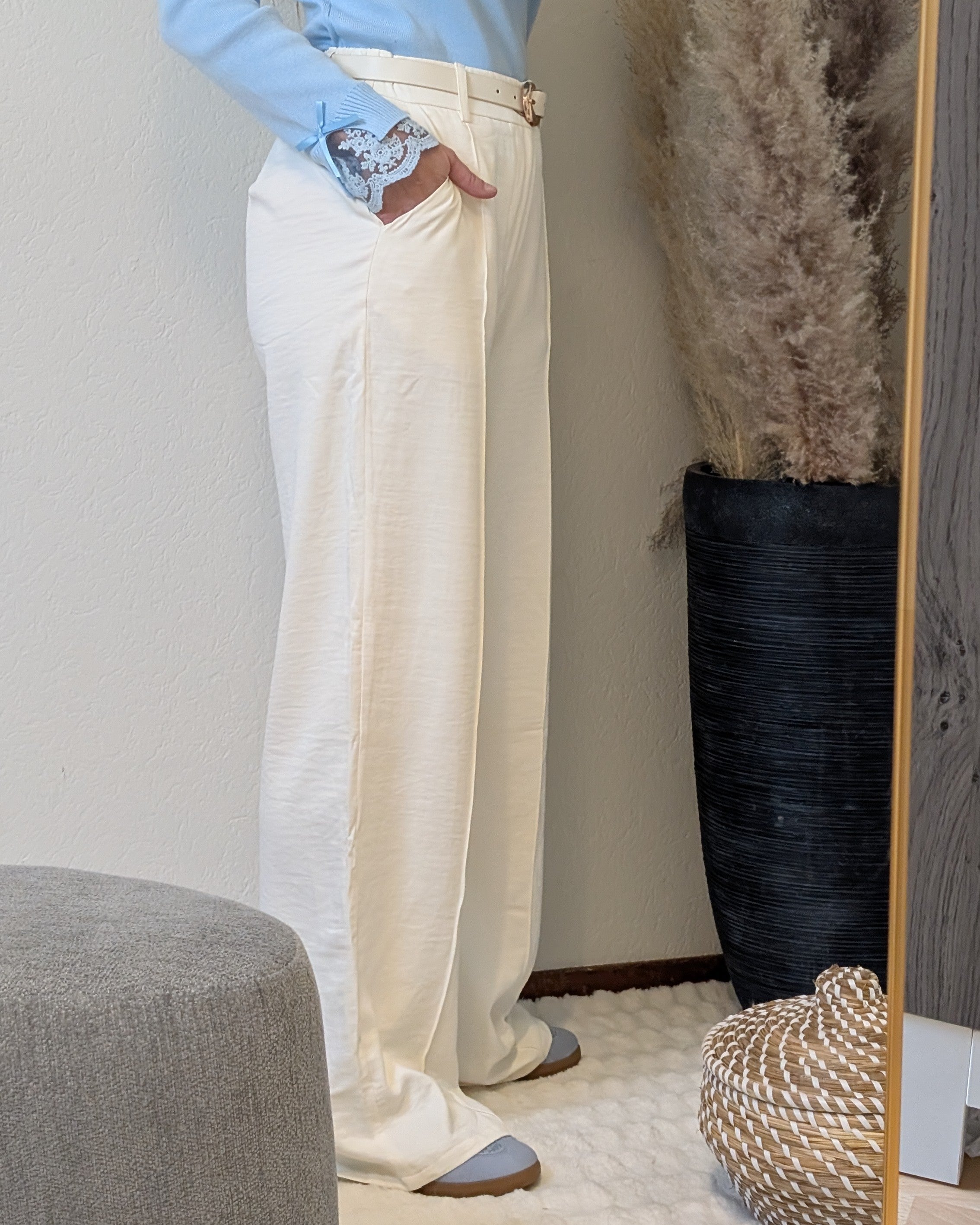 High Waist Wide Leg Pantalon