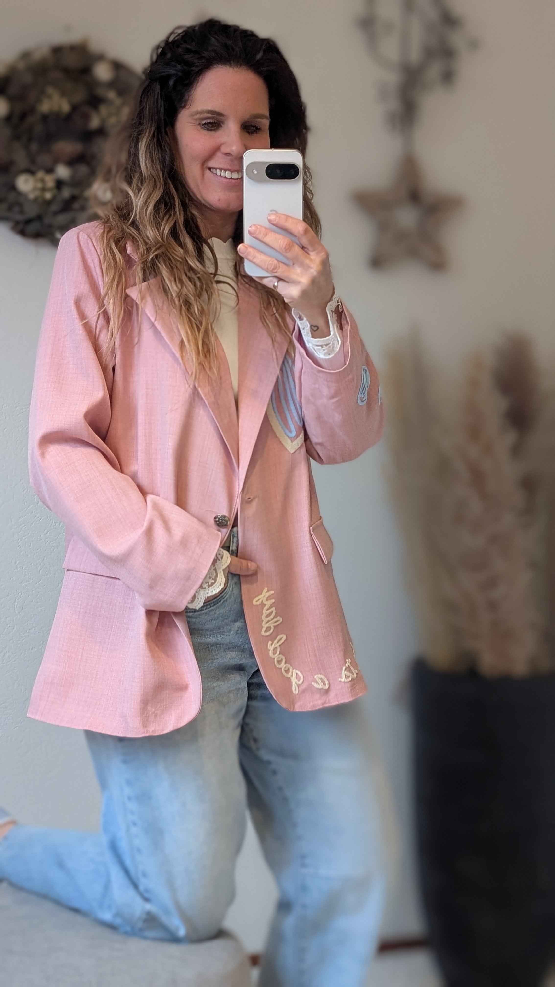 Trendy Oversized Dames Blazer met uniek hart detail