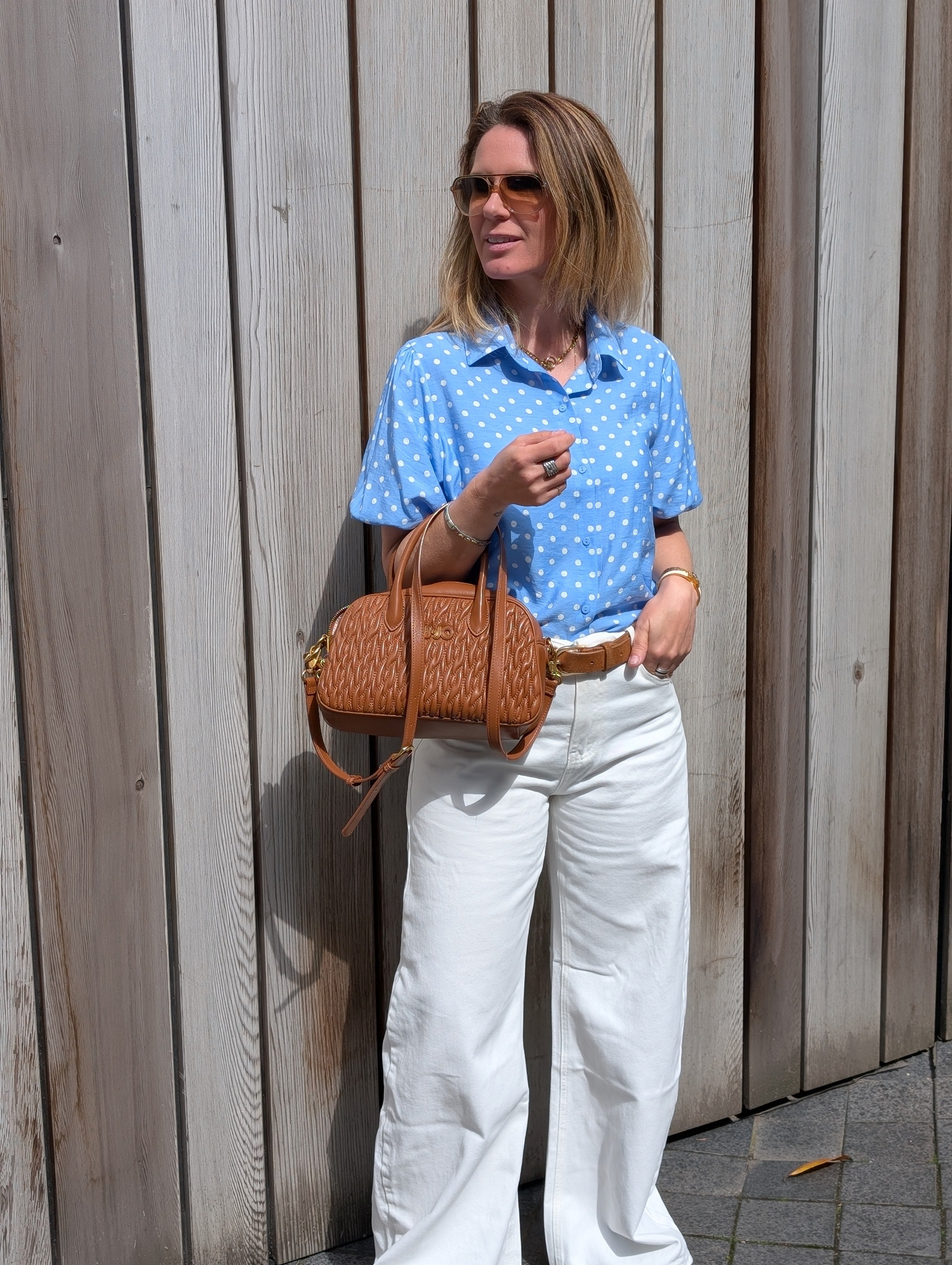 Gepofte Polka Dot Blouse