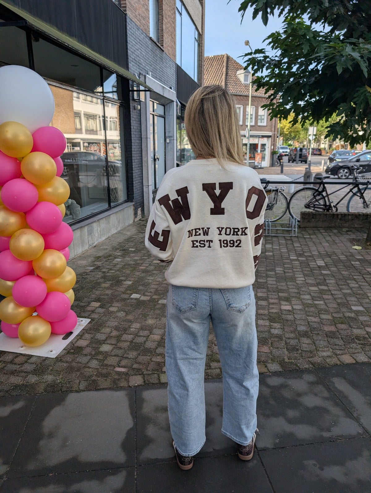 Knitted Sweater ‘New York EST 1992’ – Cream / Ecru