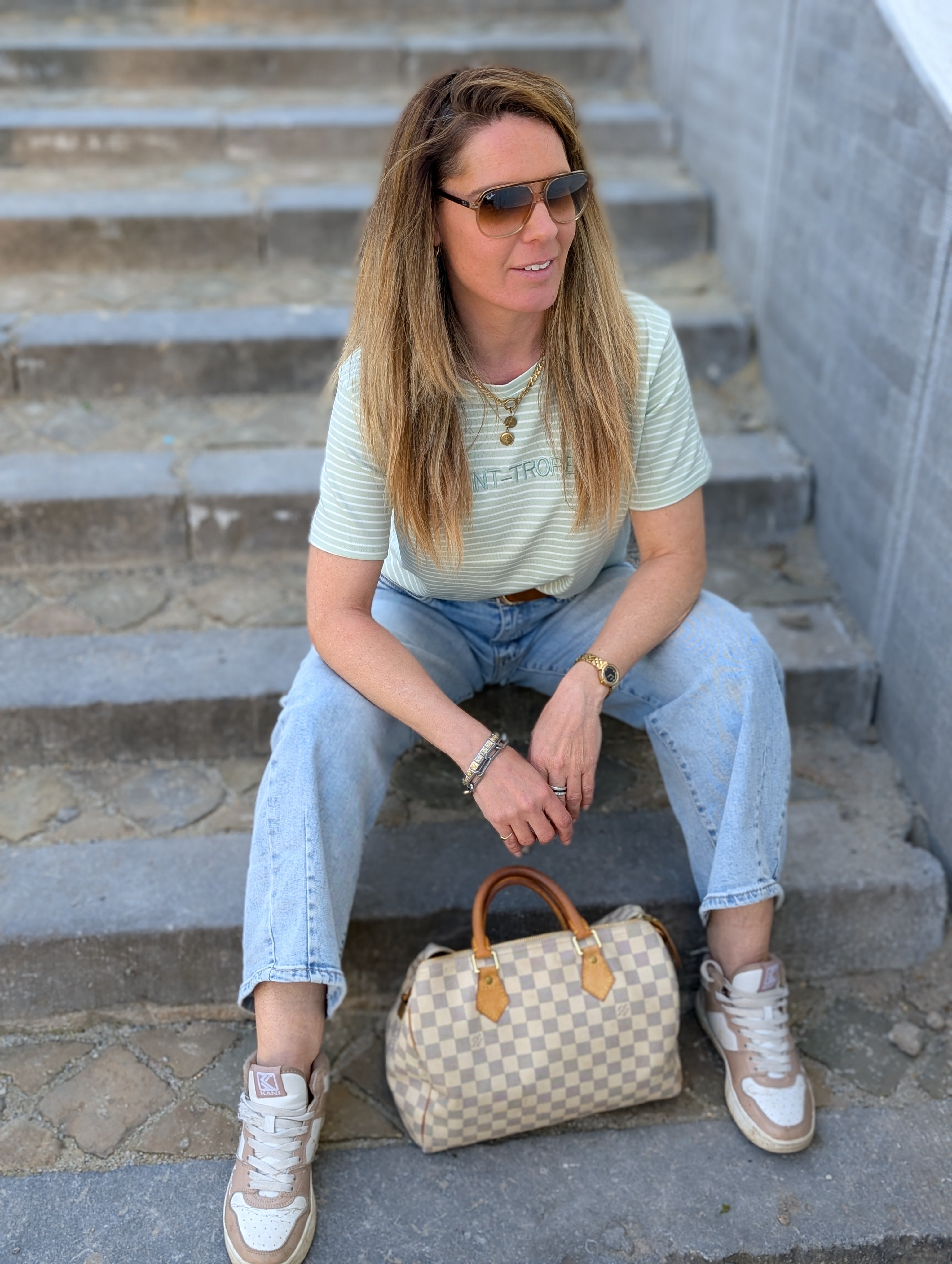 Gestreept shirt met "Saint-Tropez" borduursel