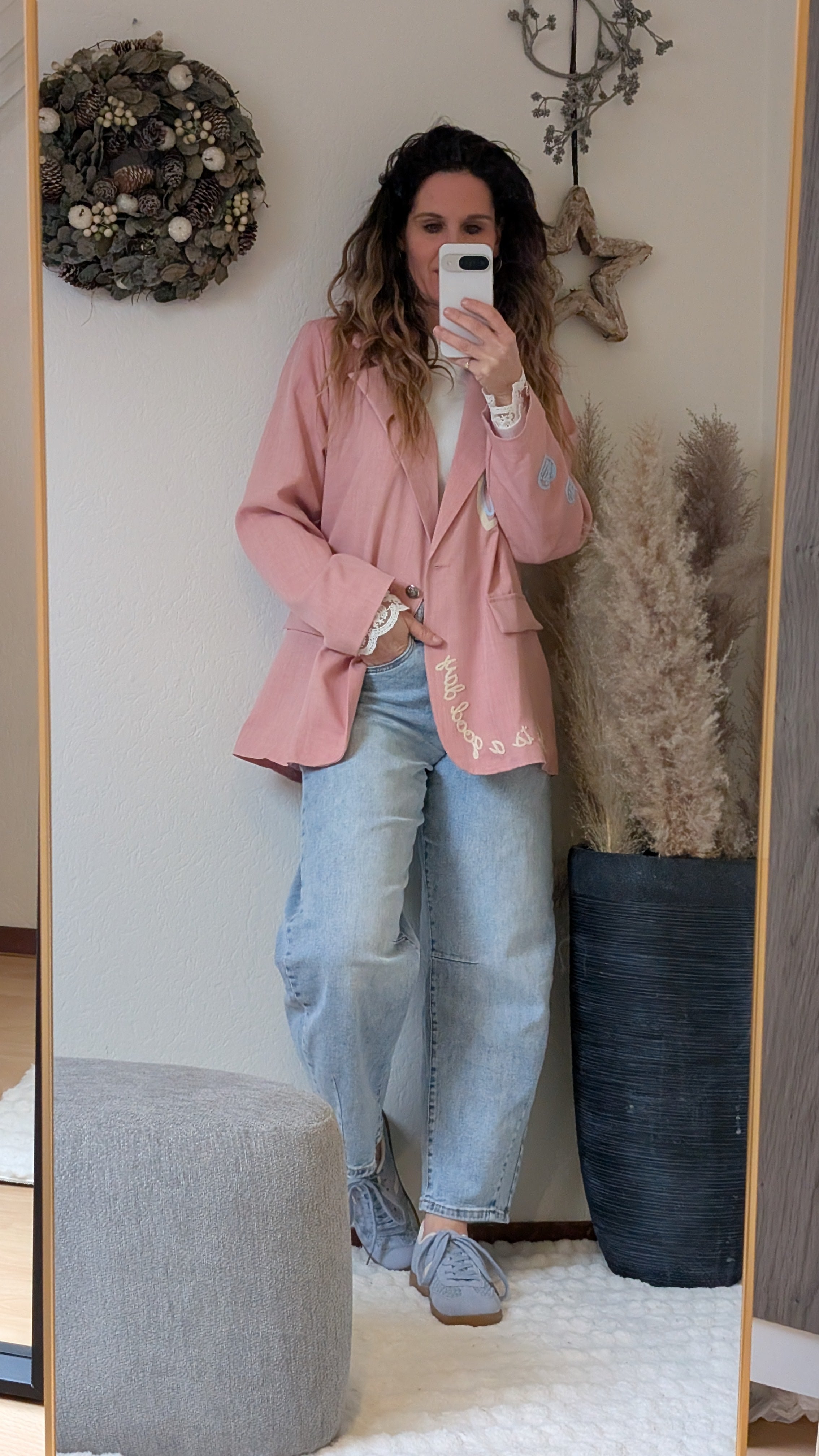 Trendy Oversized Dames Blazer met uniek hart detail