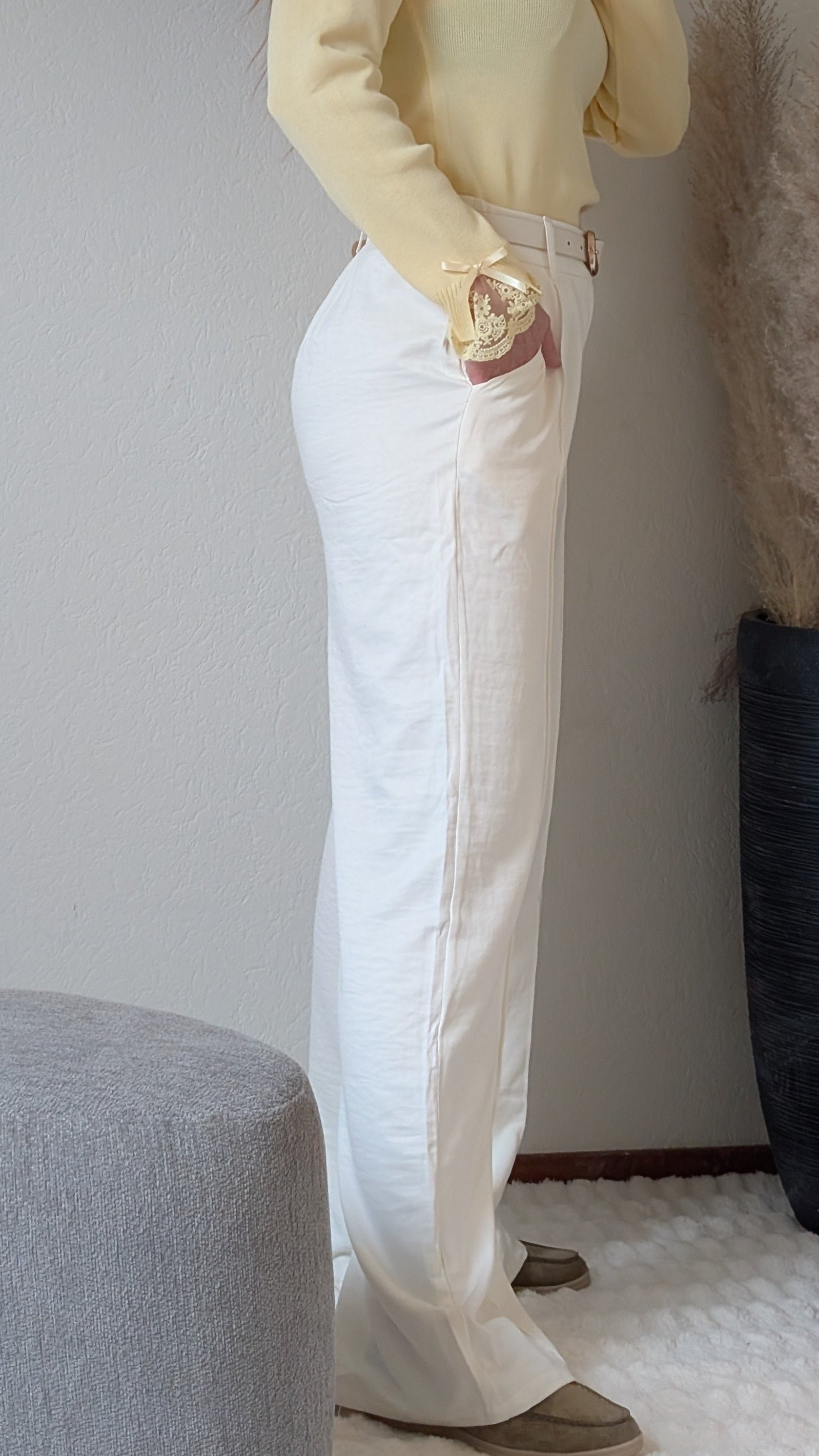 High Waist Wide Leg Pantalon