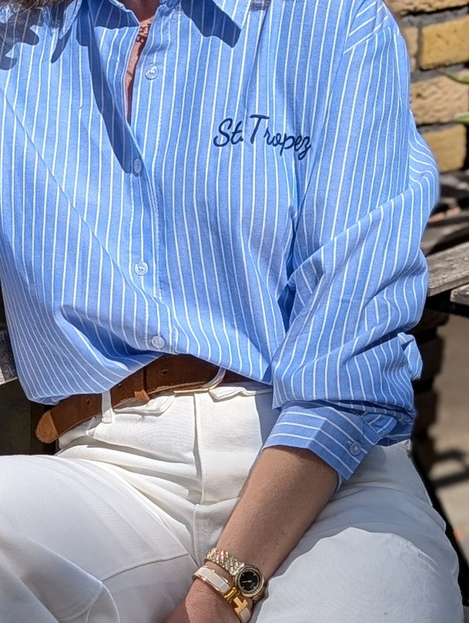 Oversized Gestreepte Blouse 'St. Tropez' – Blauw / Wit