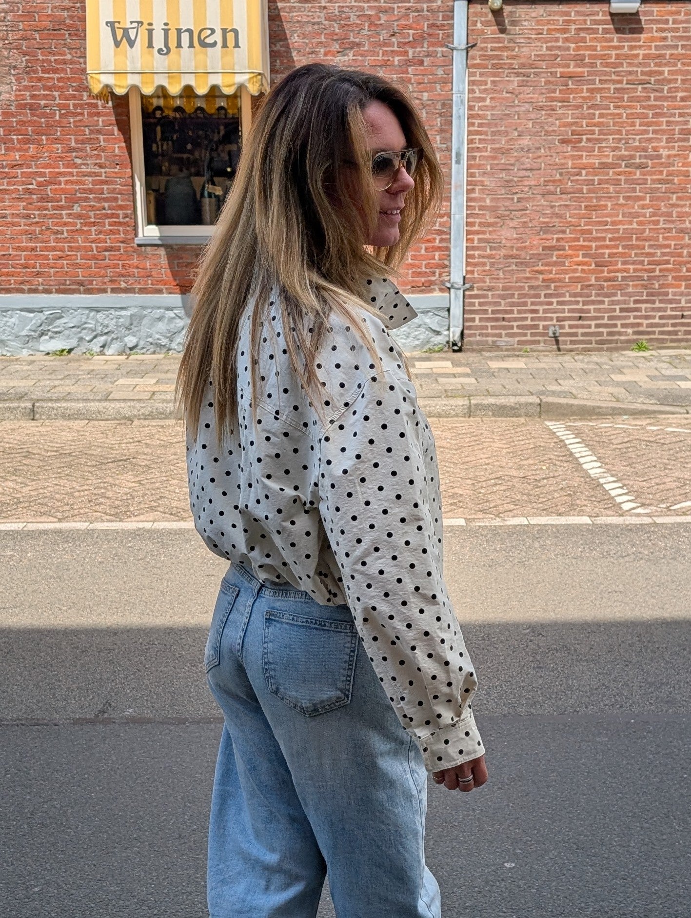 Polka Dot Statement Bomber – White/Black