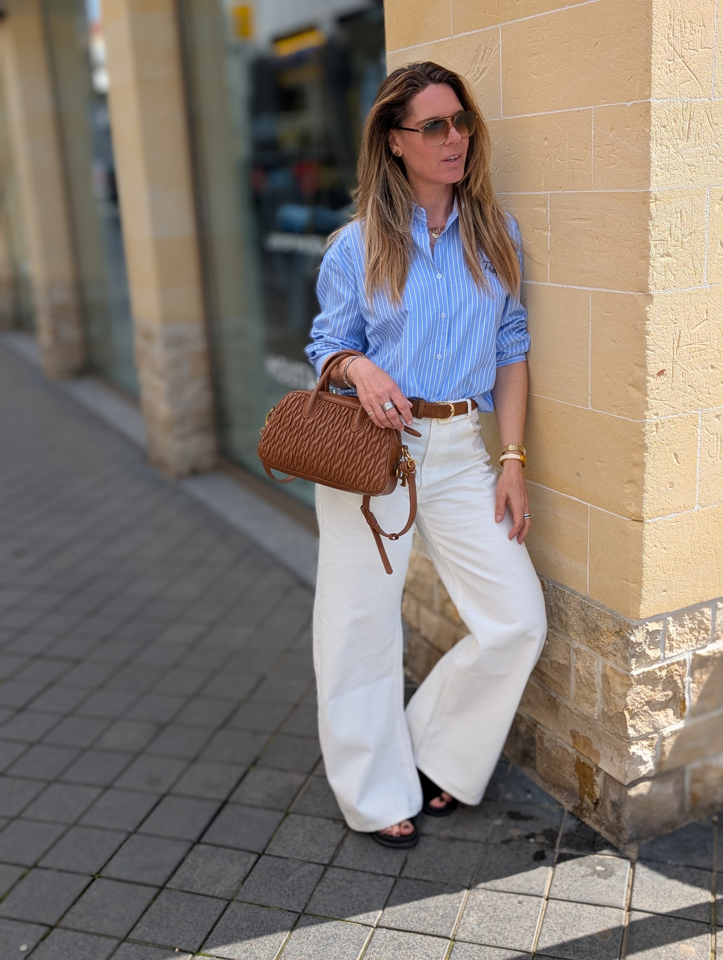Trendy Witte Barrel Jeans