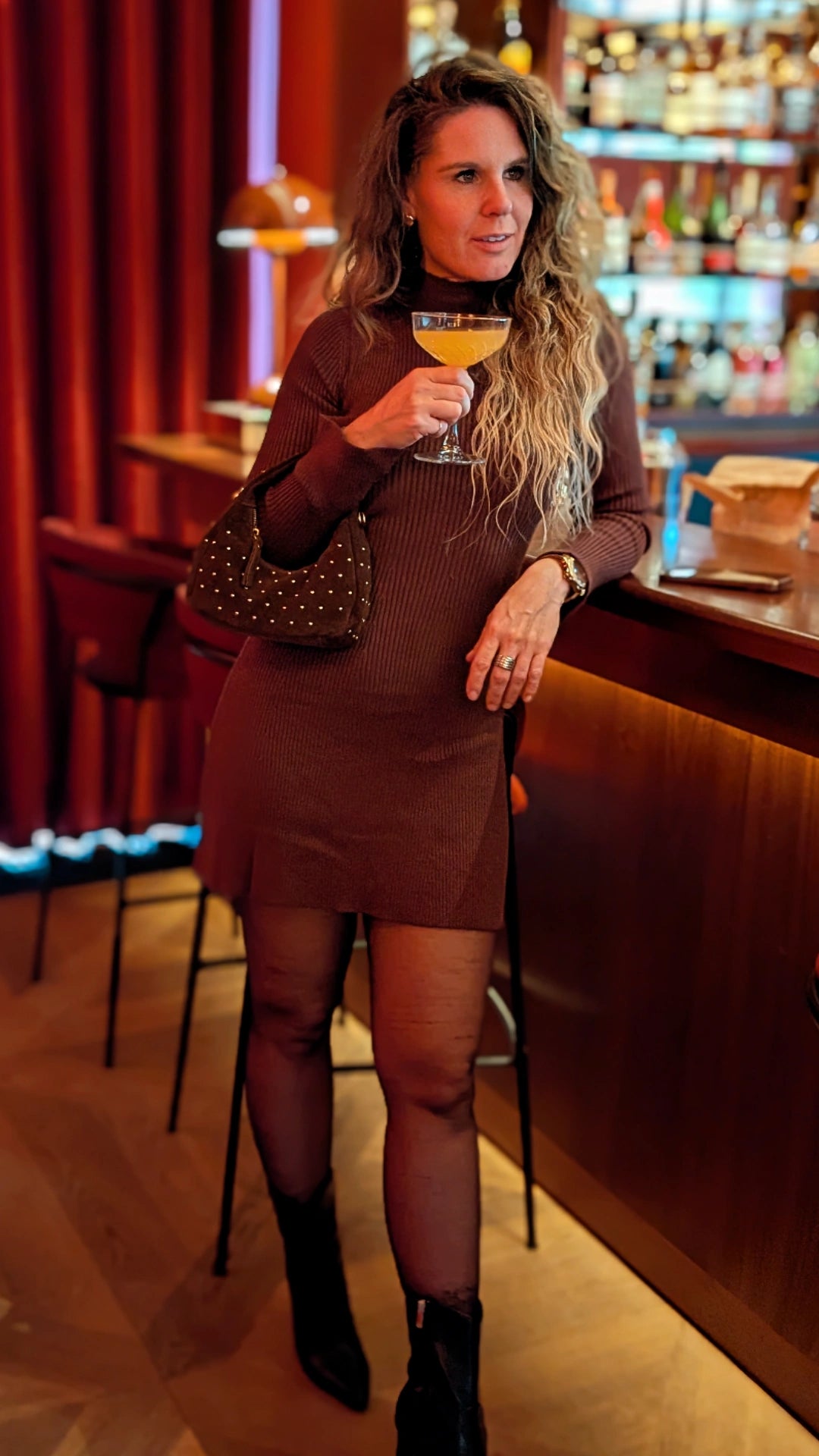 Gebreide Bruine Jurk