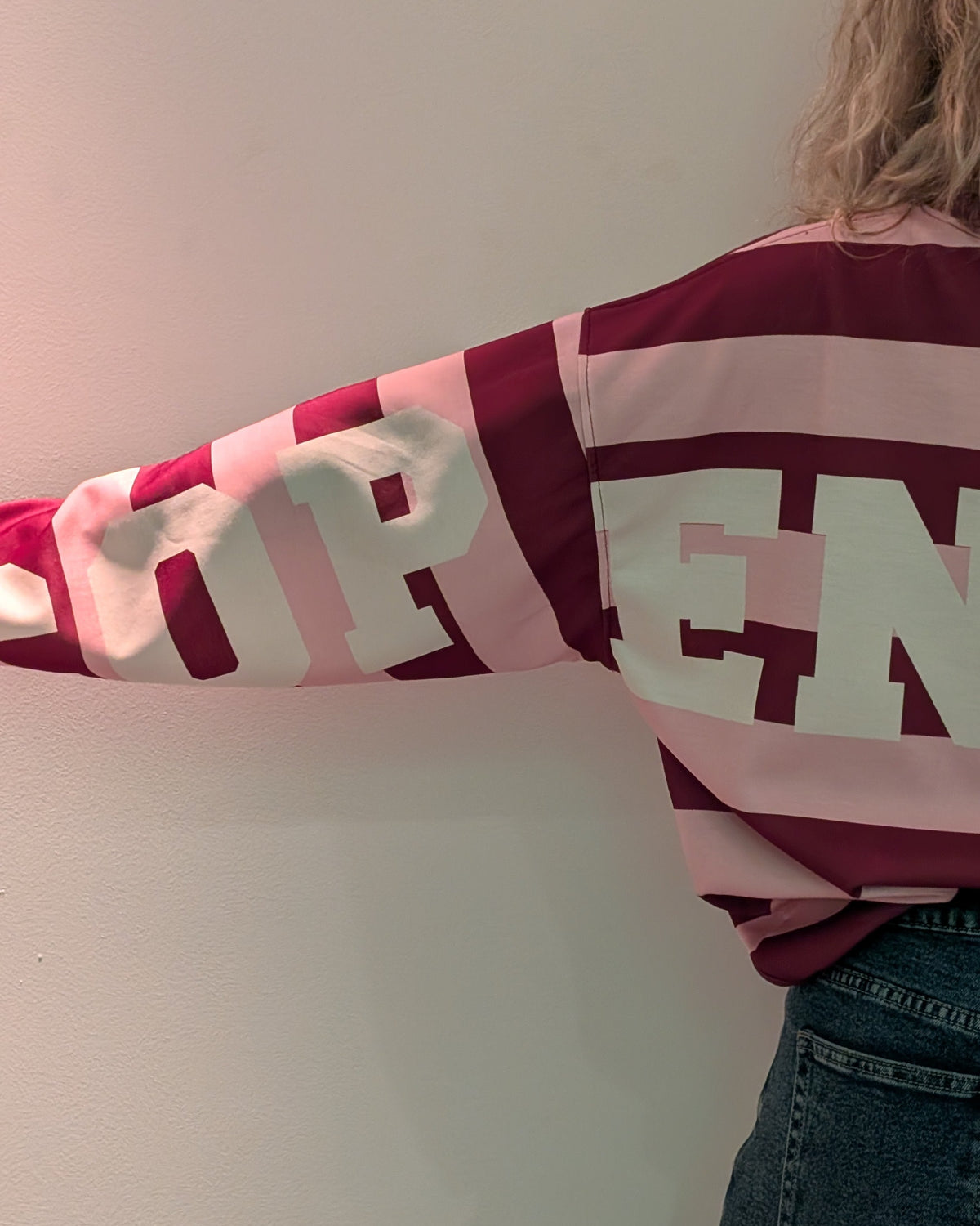 Oversized Gestreepte Sweater 'Copenhagen' – Roze & Bordeaux