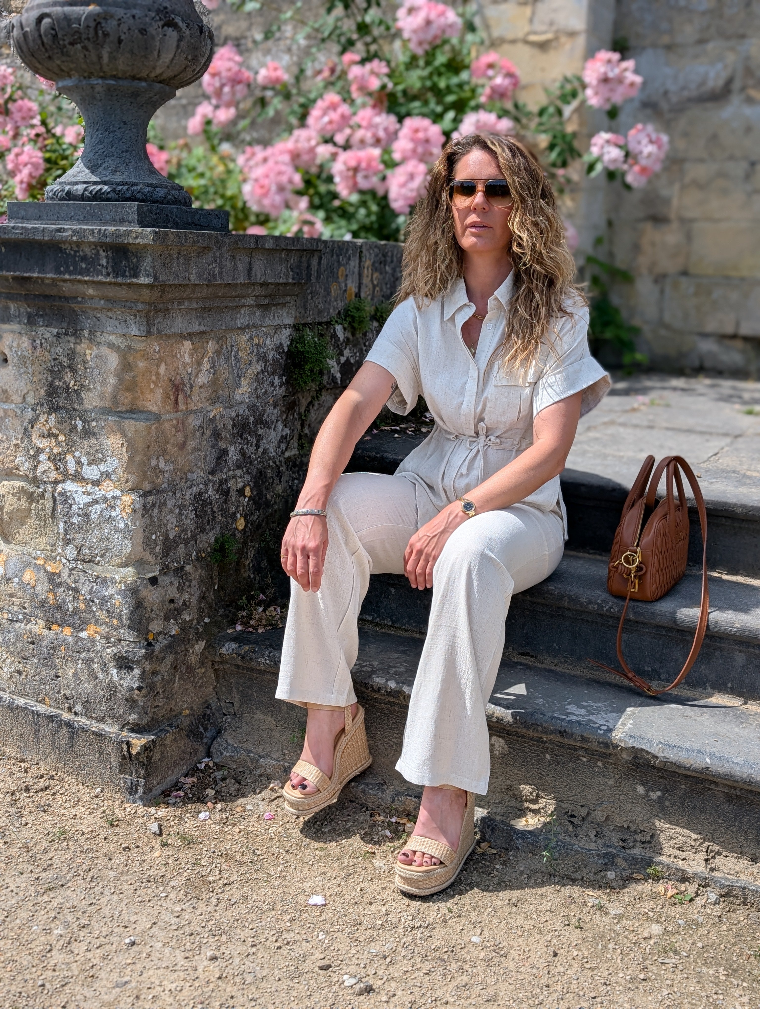 Linnen Co-Ord Set Beige