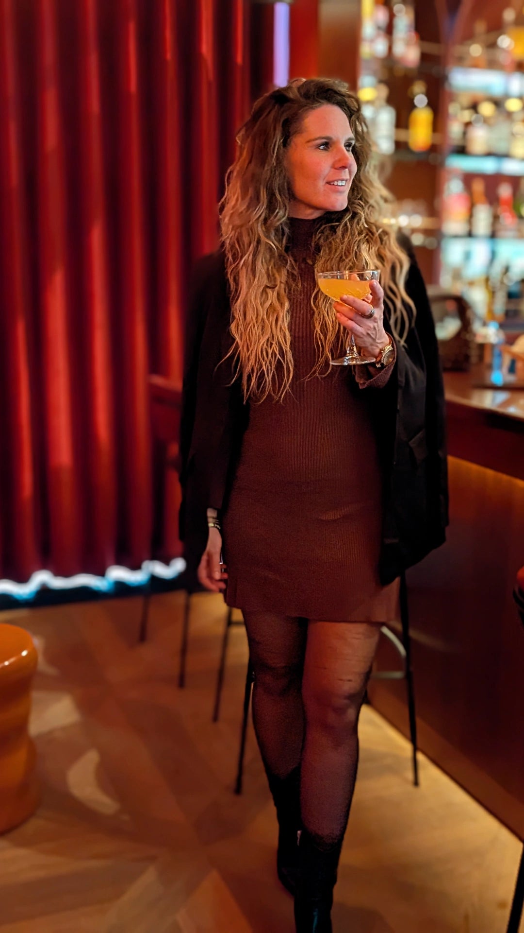 Gebreide Bruine Jurk