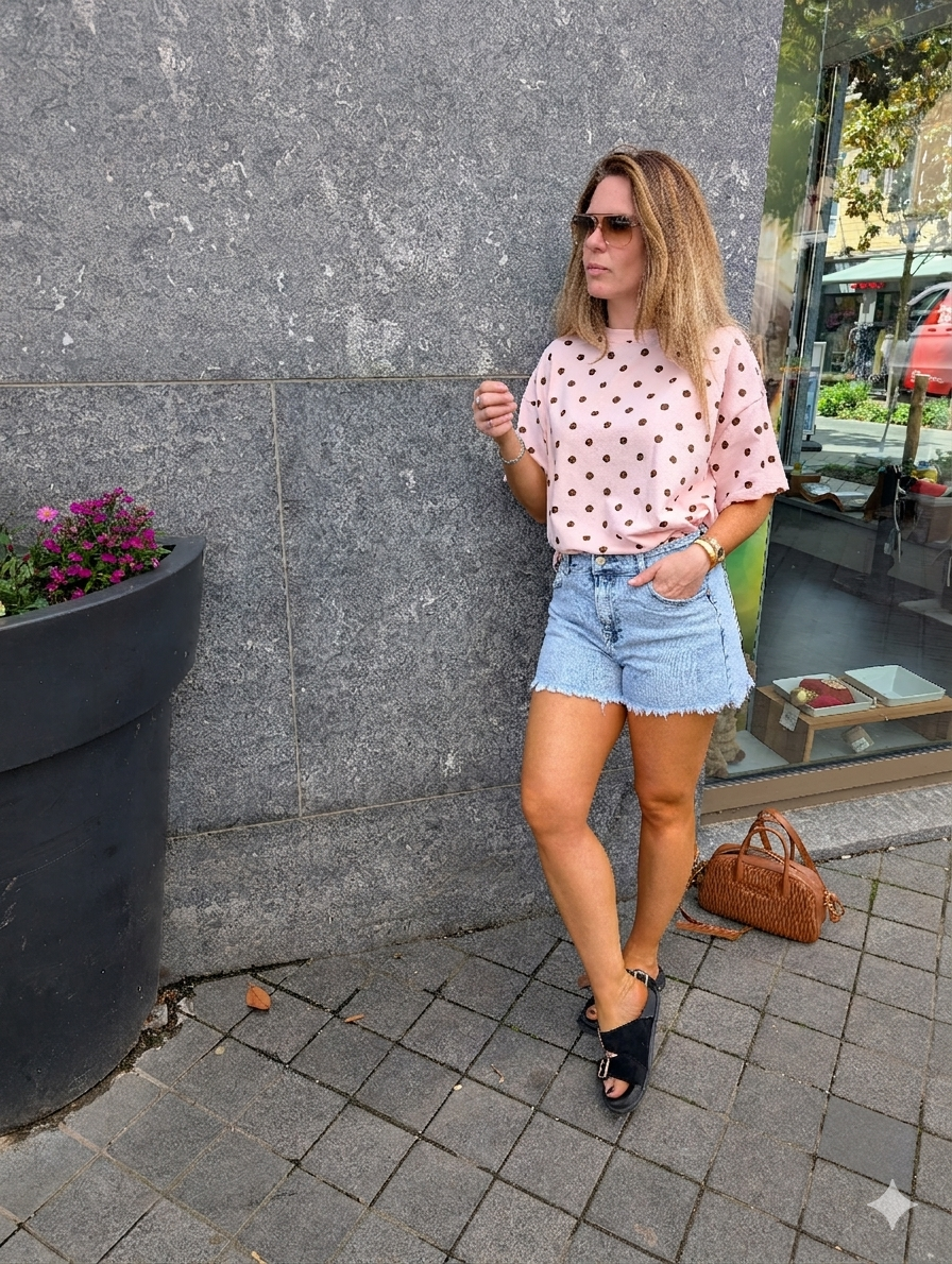 High Waist Denim Shorts met Fray Details – Lichtblauw