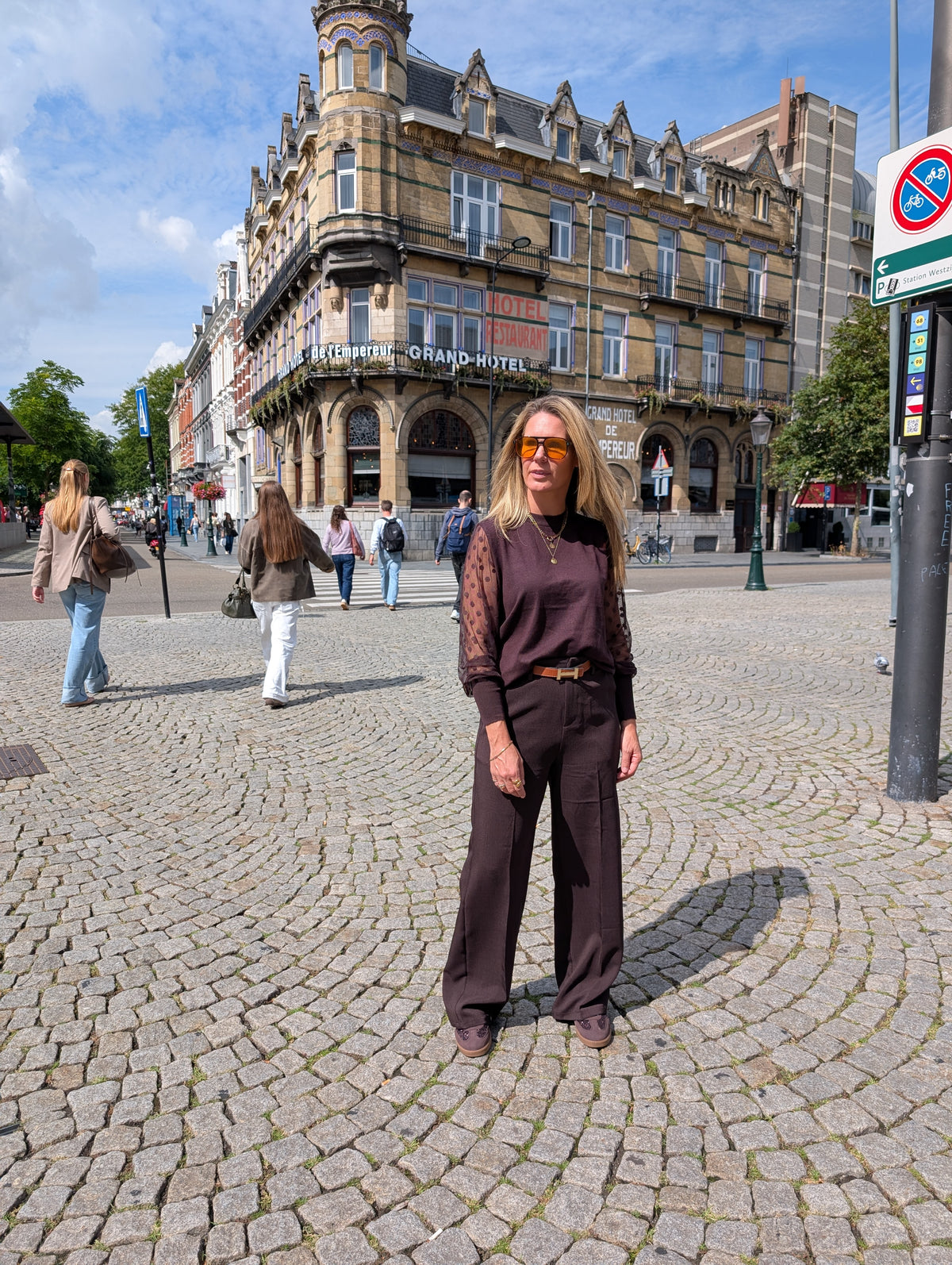 High Waist Wide Leg Pantalon – Espressobruin