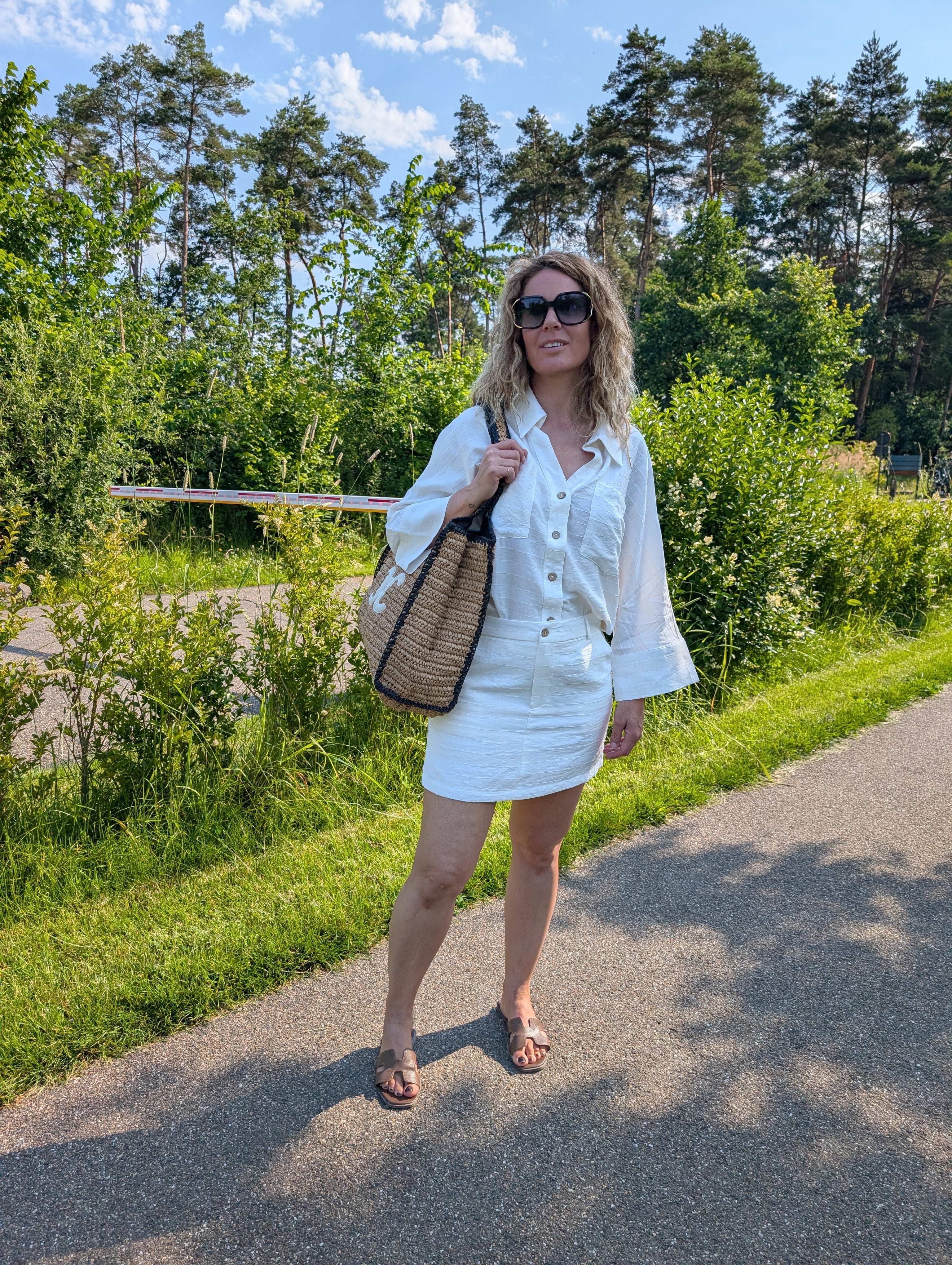 Wit Linnen Co- ord - set Skort
