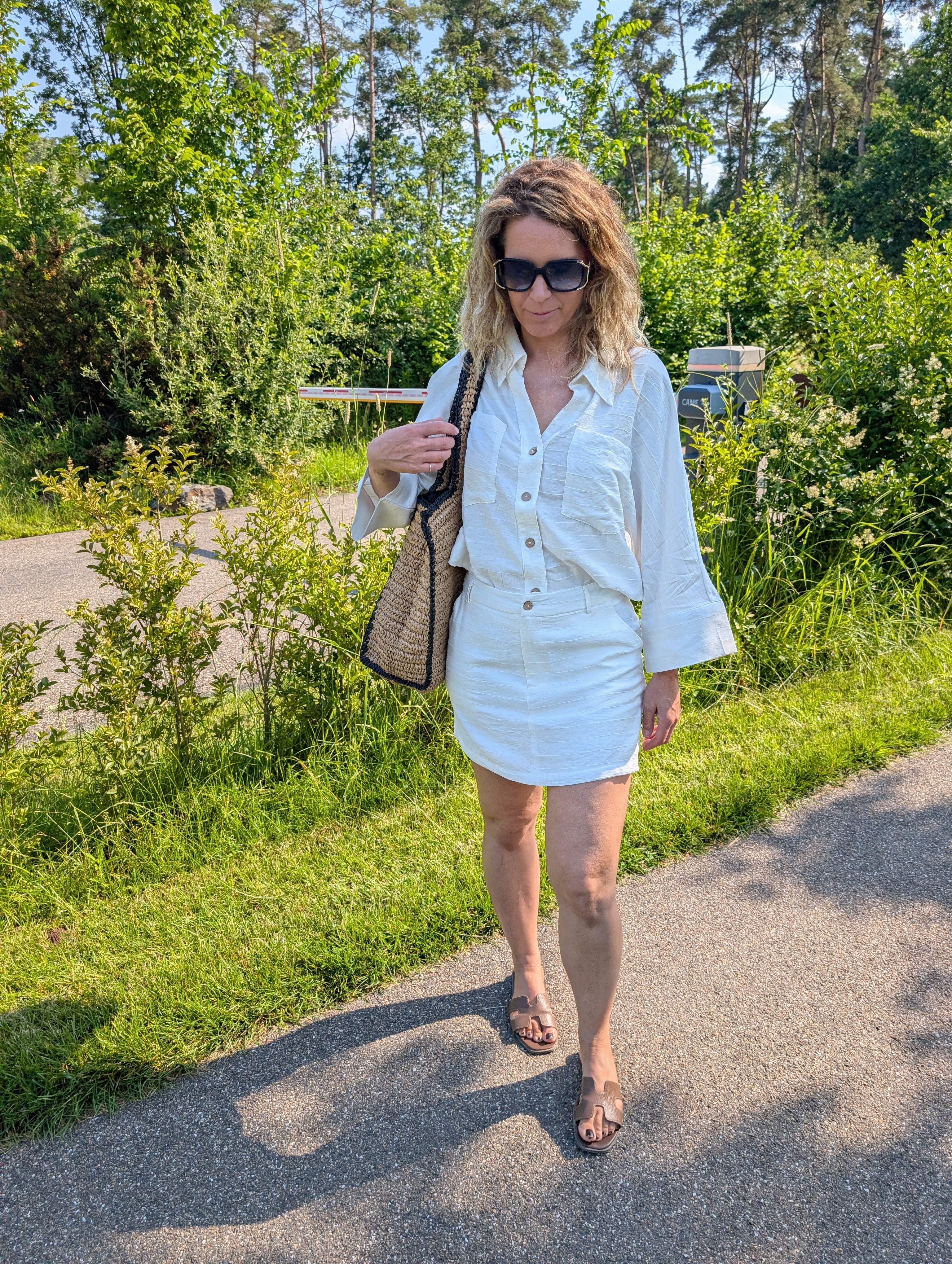 Witte Linnen blouse  - Look Co Ord Set