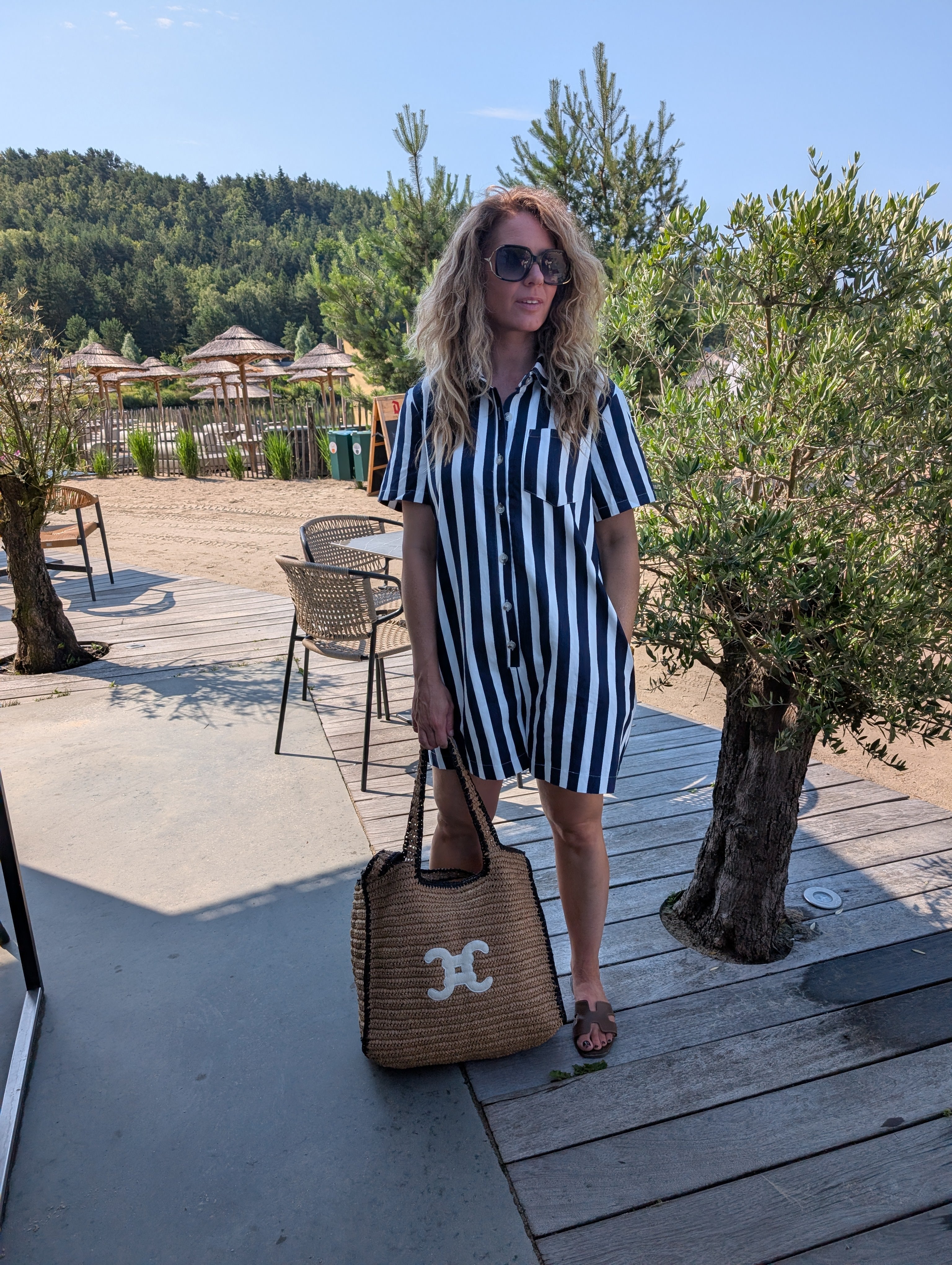 Gestreepte playsuit