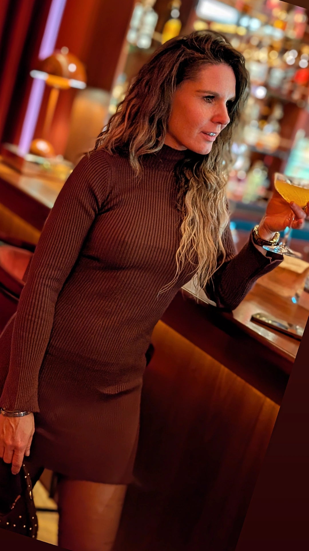 Gebreide Bruine Jurk