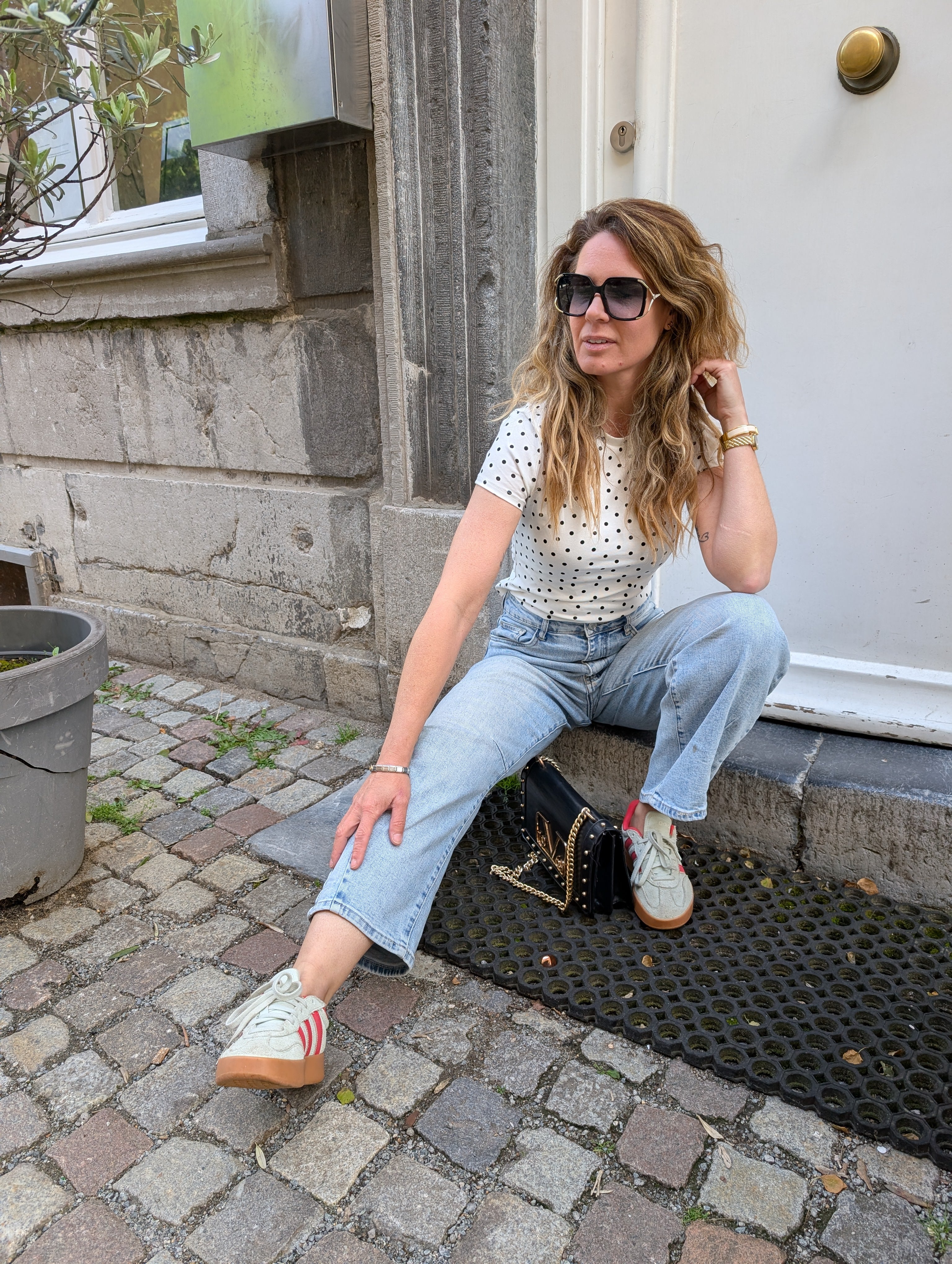 Polka Dot T-Shirt - Wit/Zwart