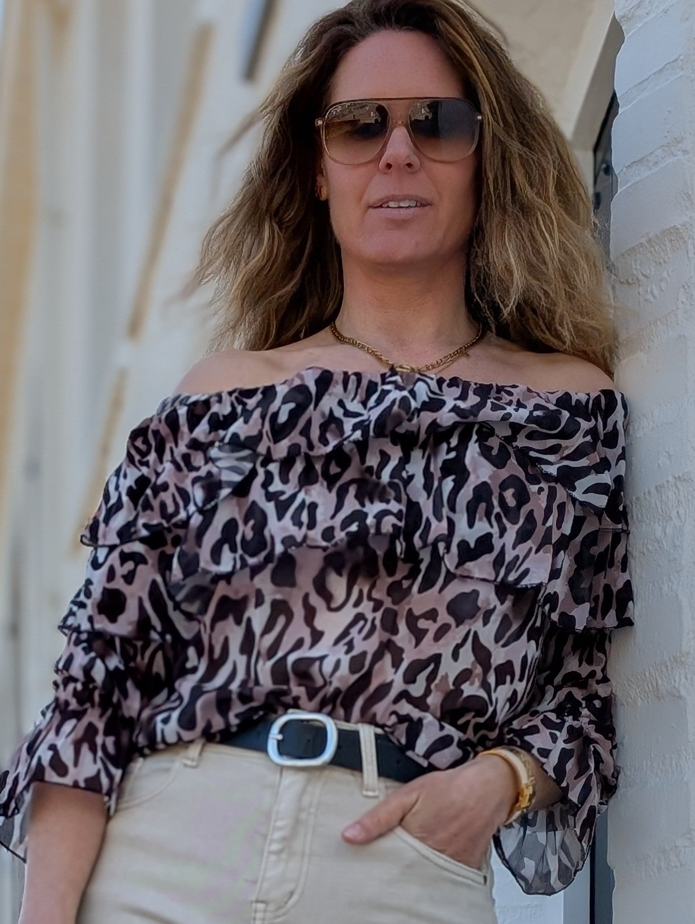 Off shoulder panter top