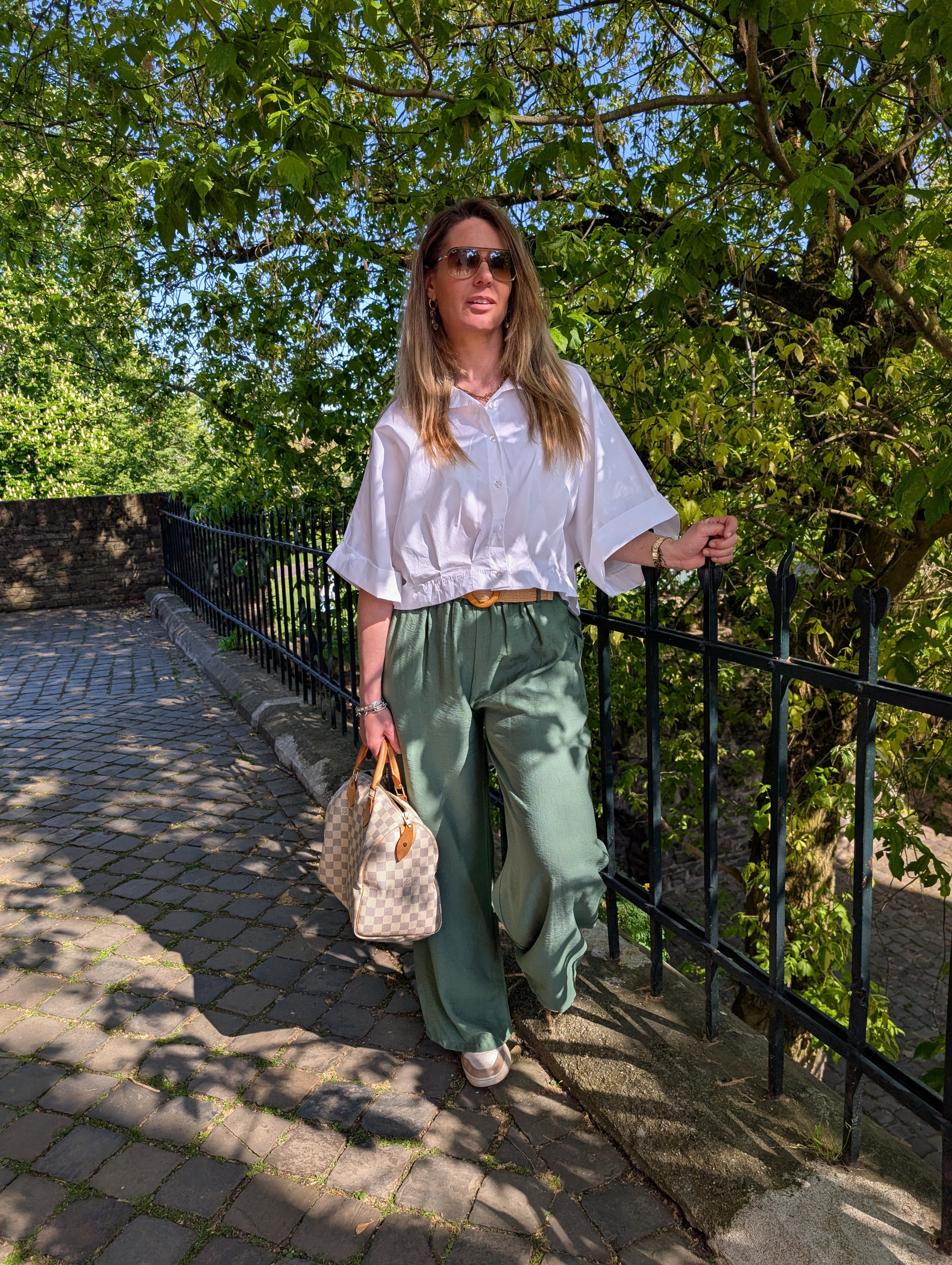 Linnen-Look Wijde Pijpen Broek