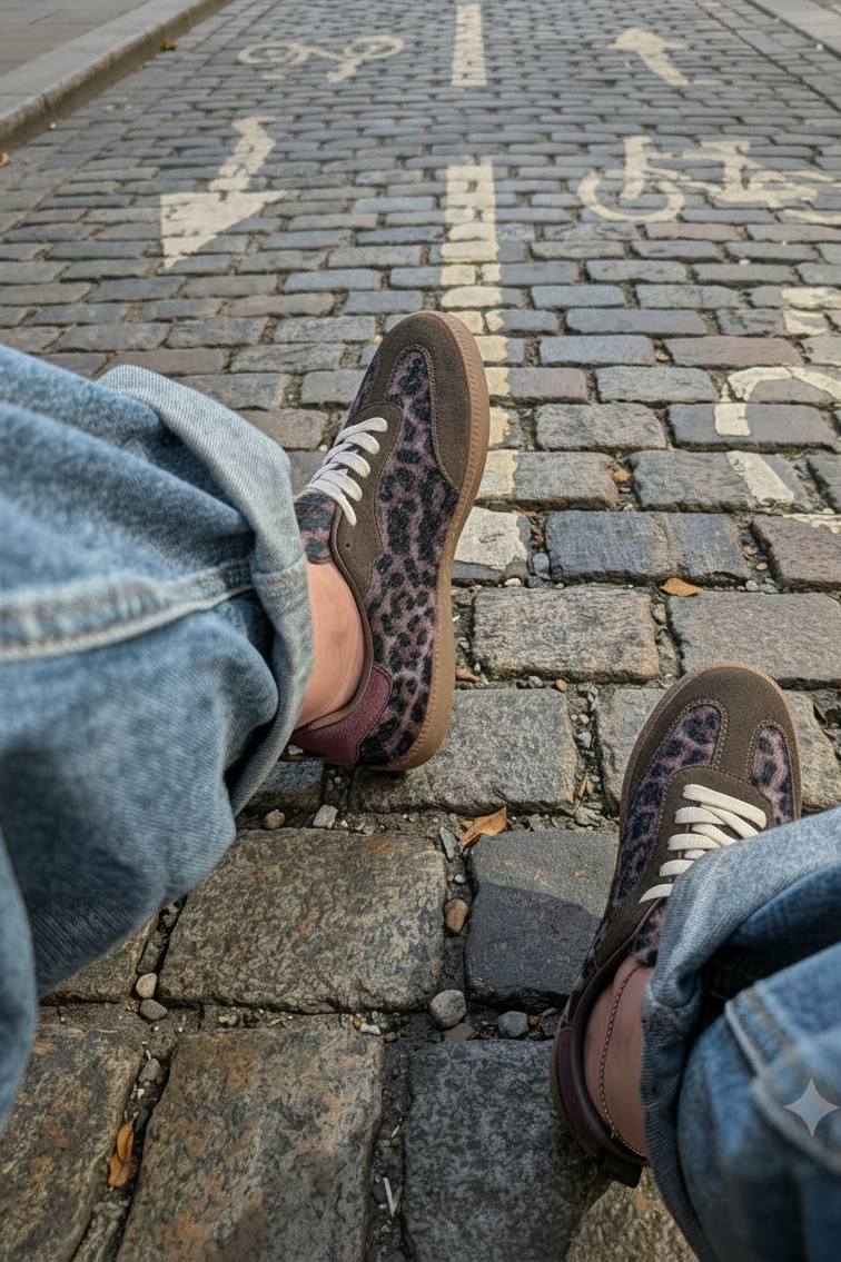 Leopard Suedine Sneakers