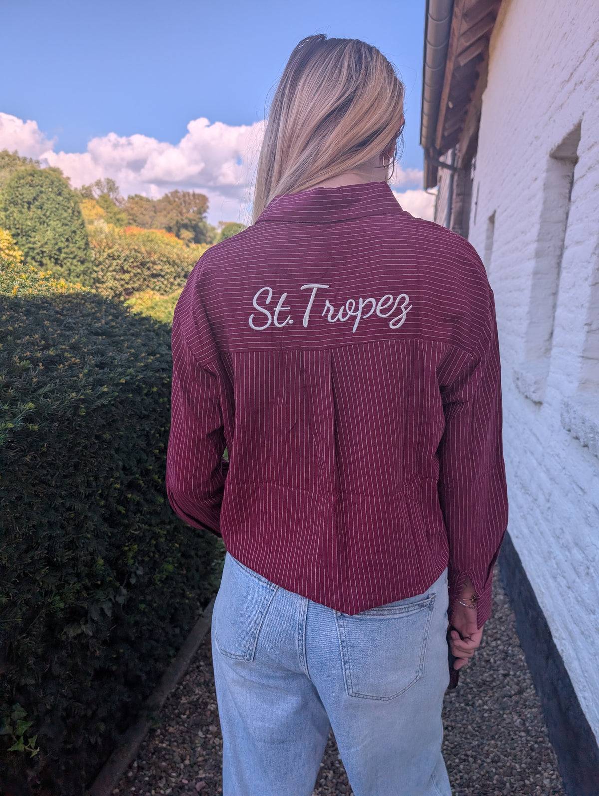 Gestreepte Blouse St. Tropez - Bordeauxrood/Wit